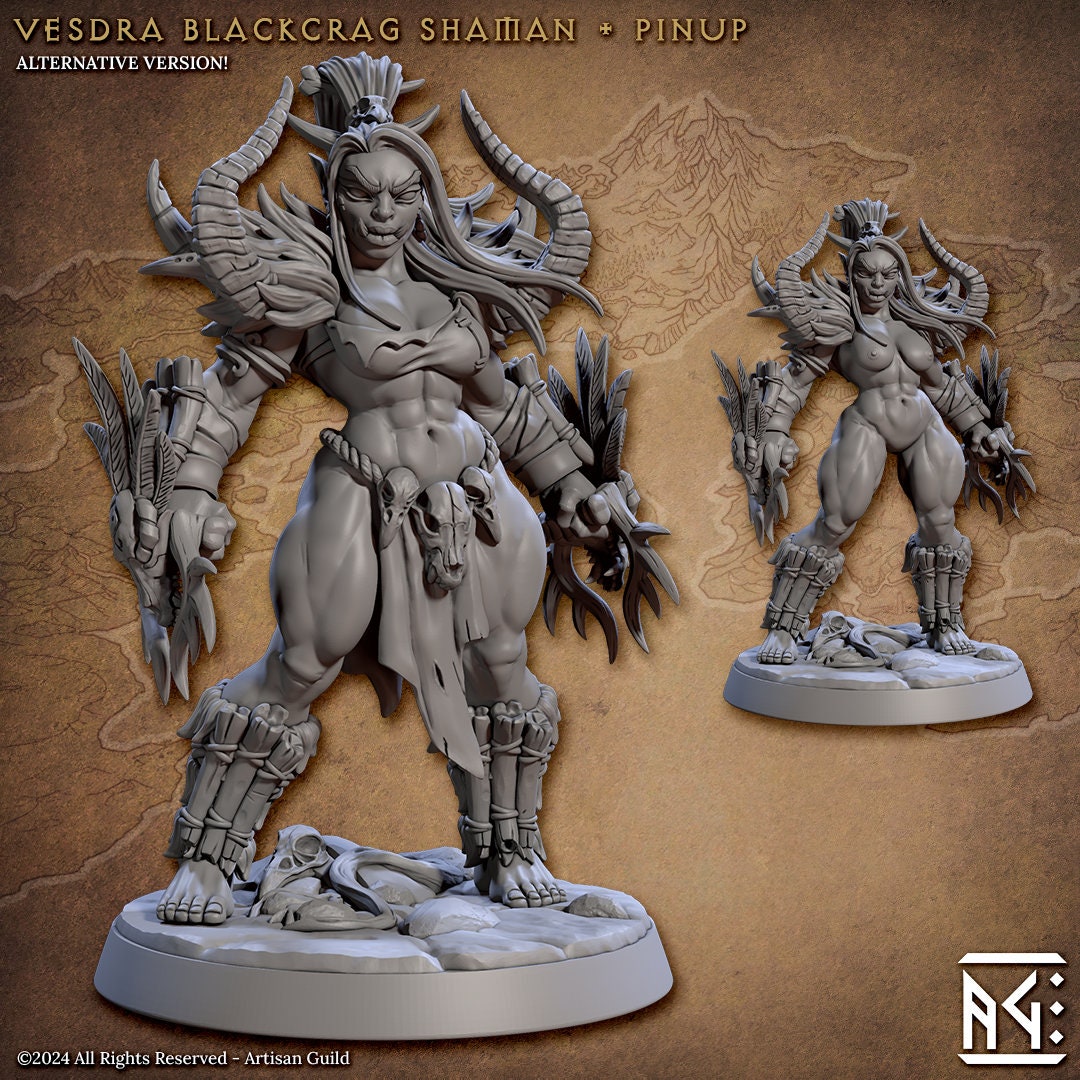 Vesdra Pinup - 3D Printed Miniature - Fantasy Miniature -Tabletop Miniature - Tabletop Miniature - D&D - Artisan Guild