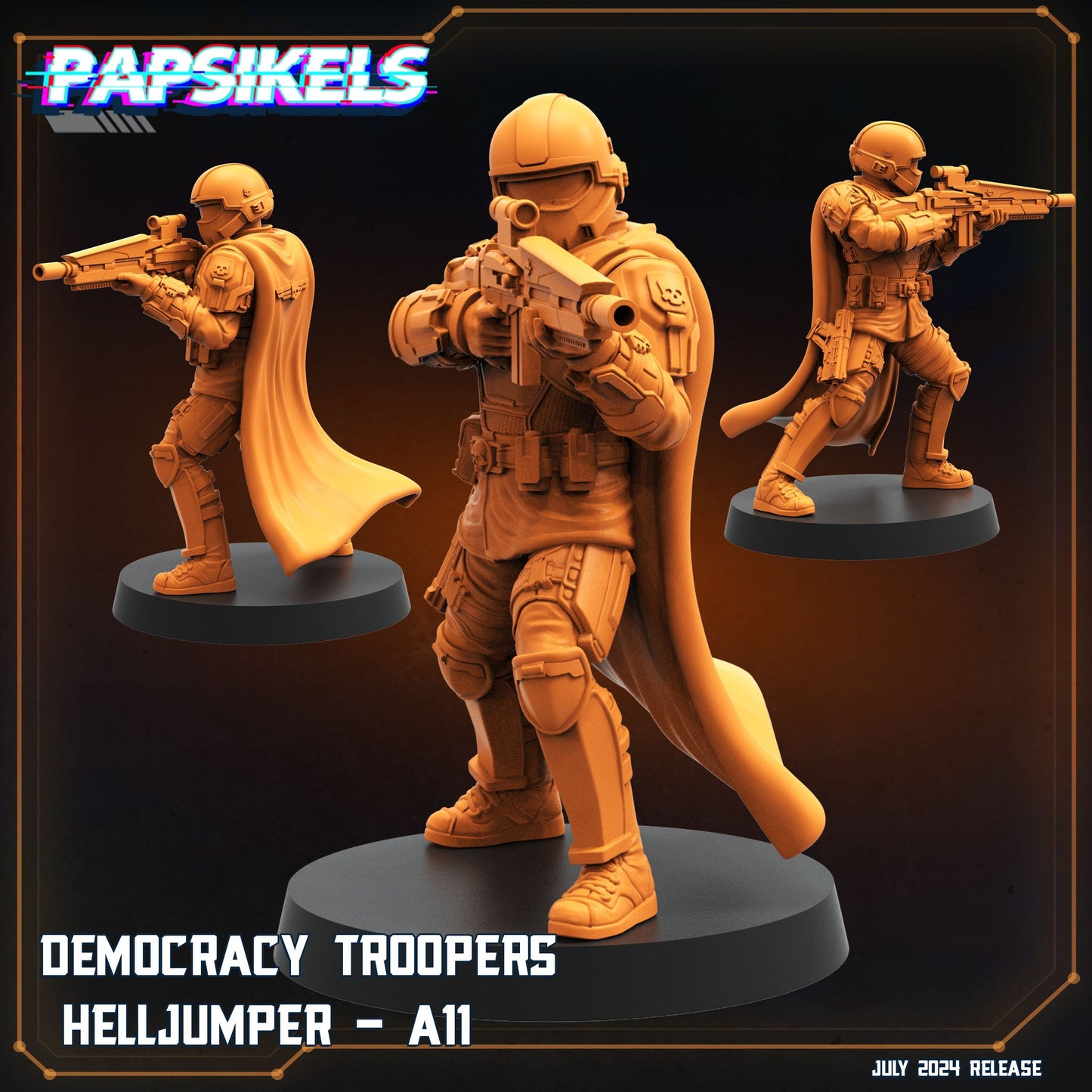 Democracy troopers helljumpers - Resin Miniature - Tabletop miniature - Fantasy Miniature - 32mm - D&D - Sci-fi Miniature- Papsikel