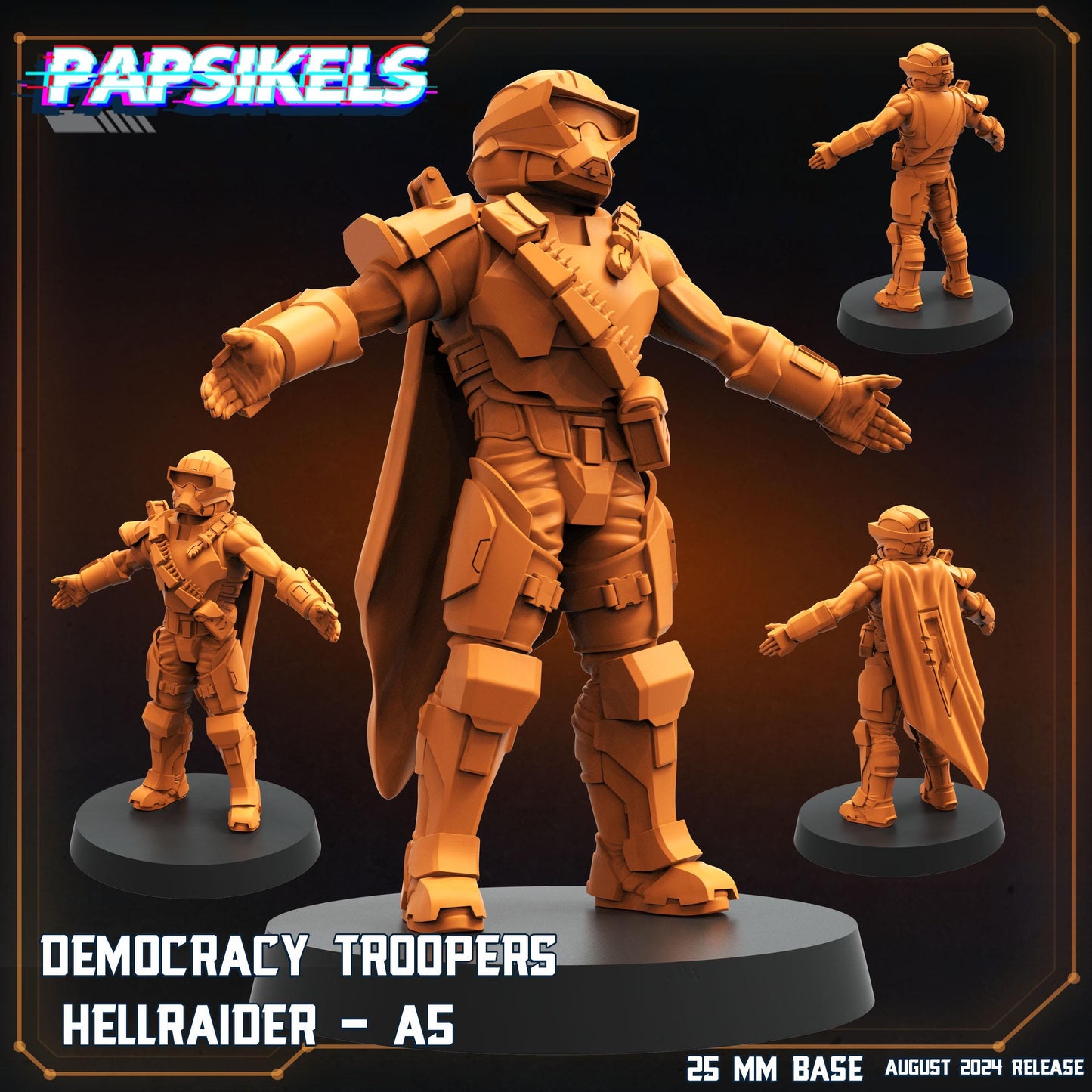Democracy Troopers Hellraisers - Resin Miniature - Tabletop miniature - Fantasy Miniature - 32mm - D&D - Sci-fi Miniature- Papsikel