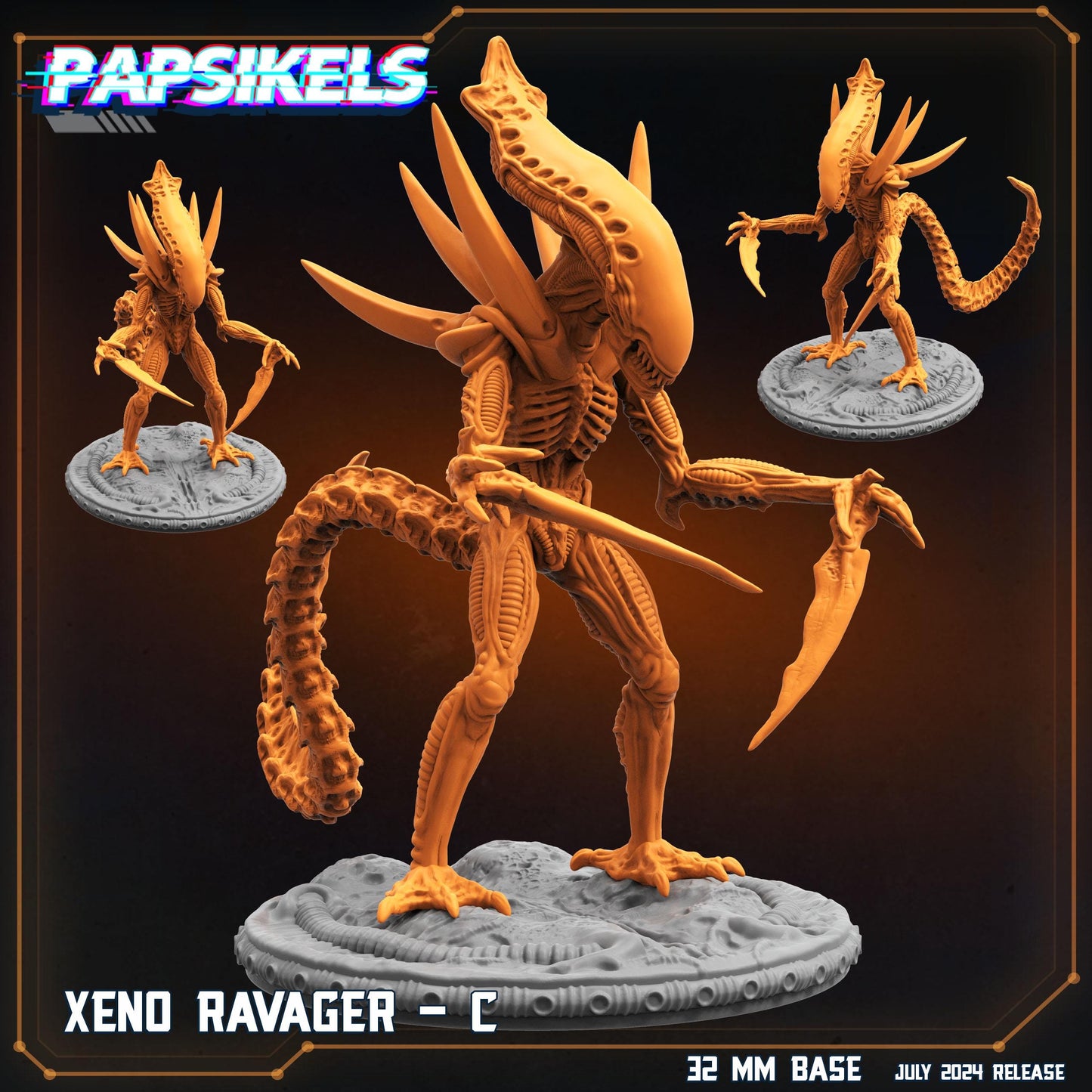 Xeno Ravager - Resin Miniature - Tabletop miniature - Fantasy Miniature - 32mm - D&D - Sci-fi Miniature- Papsikel