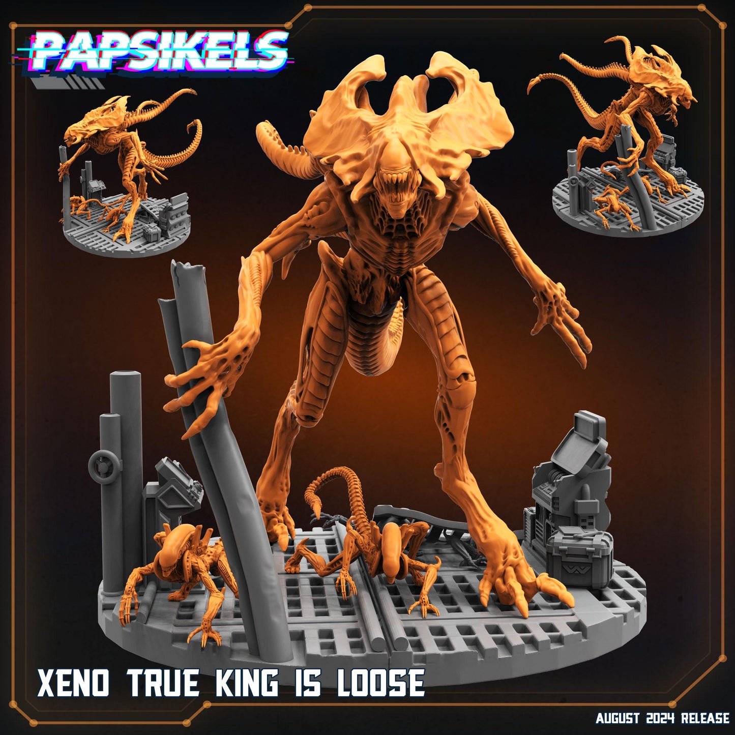 Xeno True King - Resin Miniature - Tabletop miniature - Fantasy Miniature - 32mm - D&D - Sci-fi Miniature- Papsikel