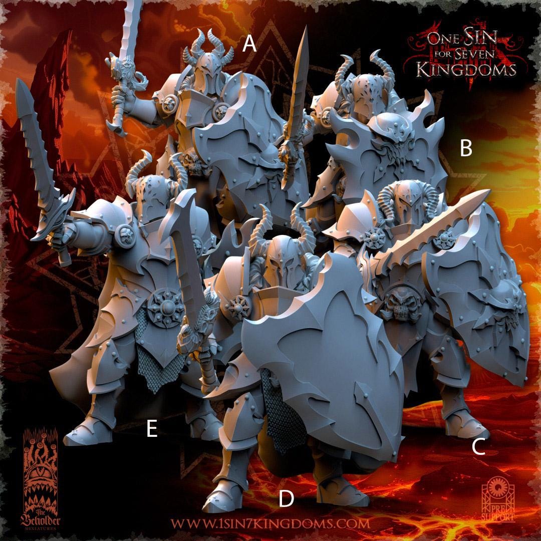 Realms of Mayhem Warriors 2 - 3D Printed Miniature - Fantasy Miniature -Tabletop Miniature - Tabletop Miniature - D&D -