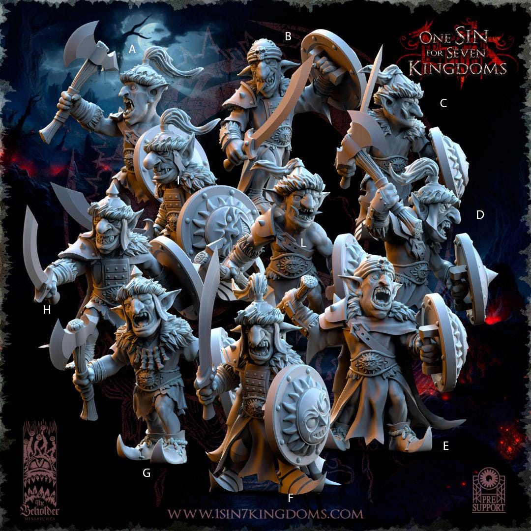 The-Black-Horde-Goblins-Desert-warriors 2 - 3D Printed Miniature - Fantasy Miniature -Tabletop Miniature - Tabletop Miniature - D&D -