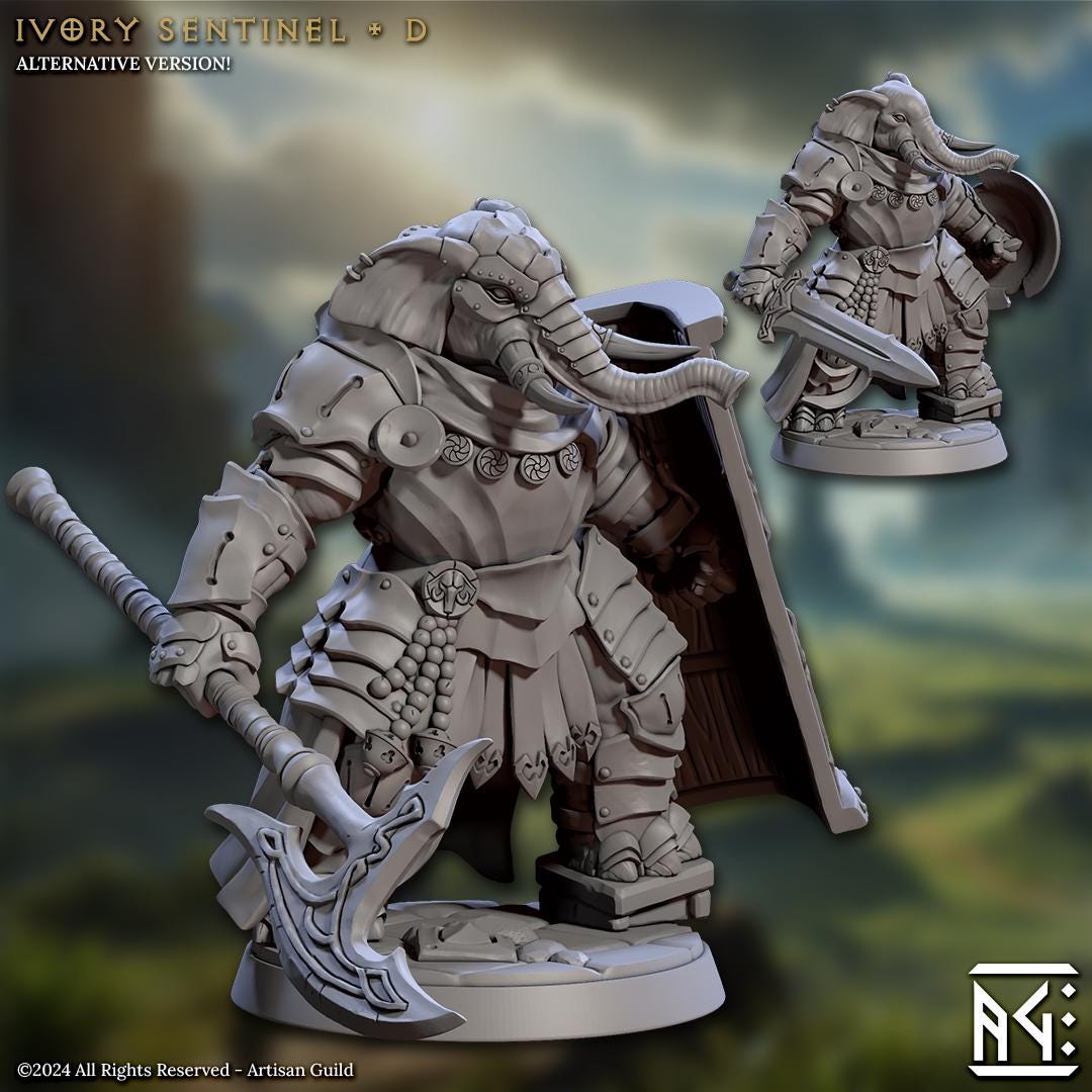 Sentinels - 3D Printed Miniature - Fantasy Miniature -Tabletop Miniature - Tabletop Miniature - D&D - Artisan Guild