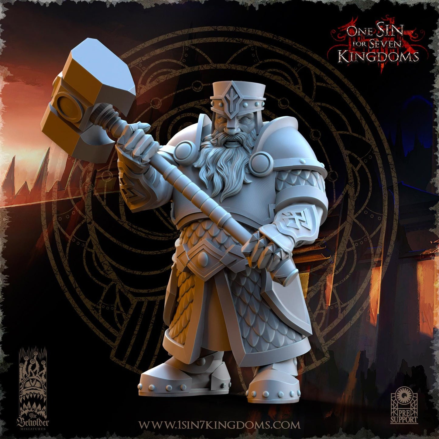 Dwarven Kingdom - 3D Printed Miniature - Fantasy Miniature -Tabletop Miniature - Tabletop Miniature - D&D -