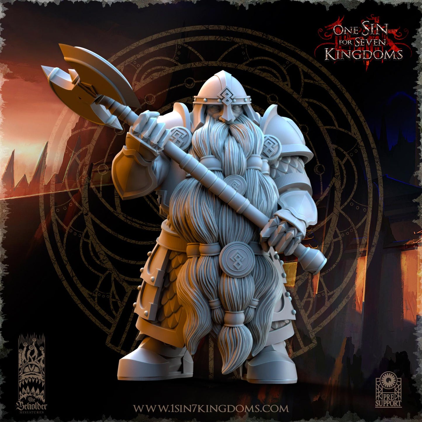Dwarven Kingdom - Legion of ancient warriors - 3D Printed Miniature - Fantasy Miniature -Tabletop Miniature - Tabletop Miniature - D&D -