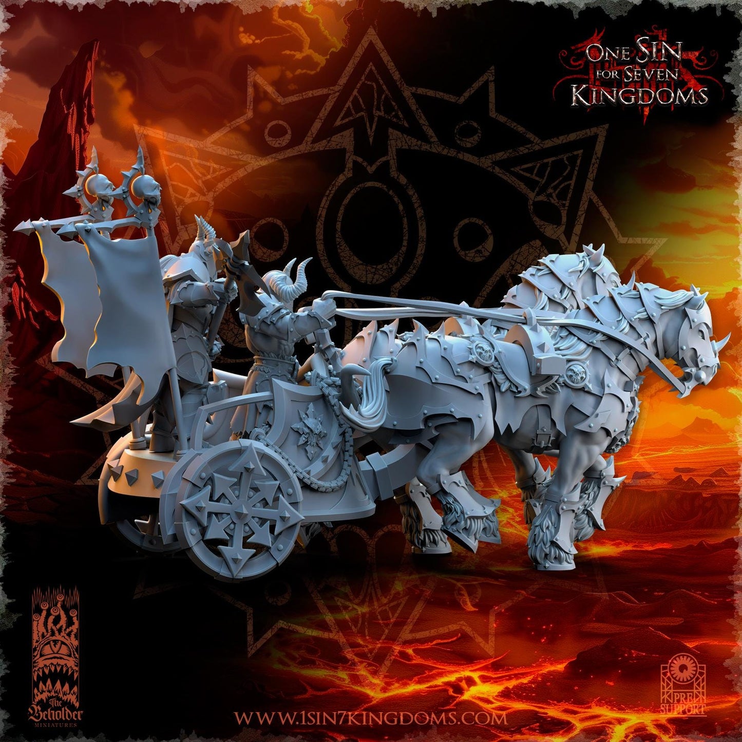 Deathbringer Charriot - 3D Printed Miniature - Fantasy Miniature -Tabletop Miniature - Tabletop Miniature - D&D - DnD