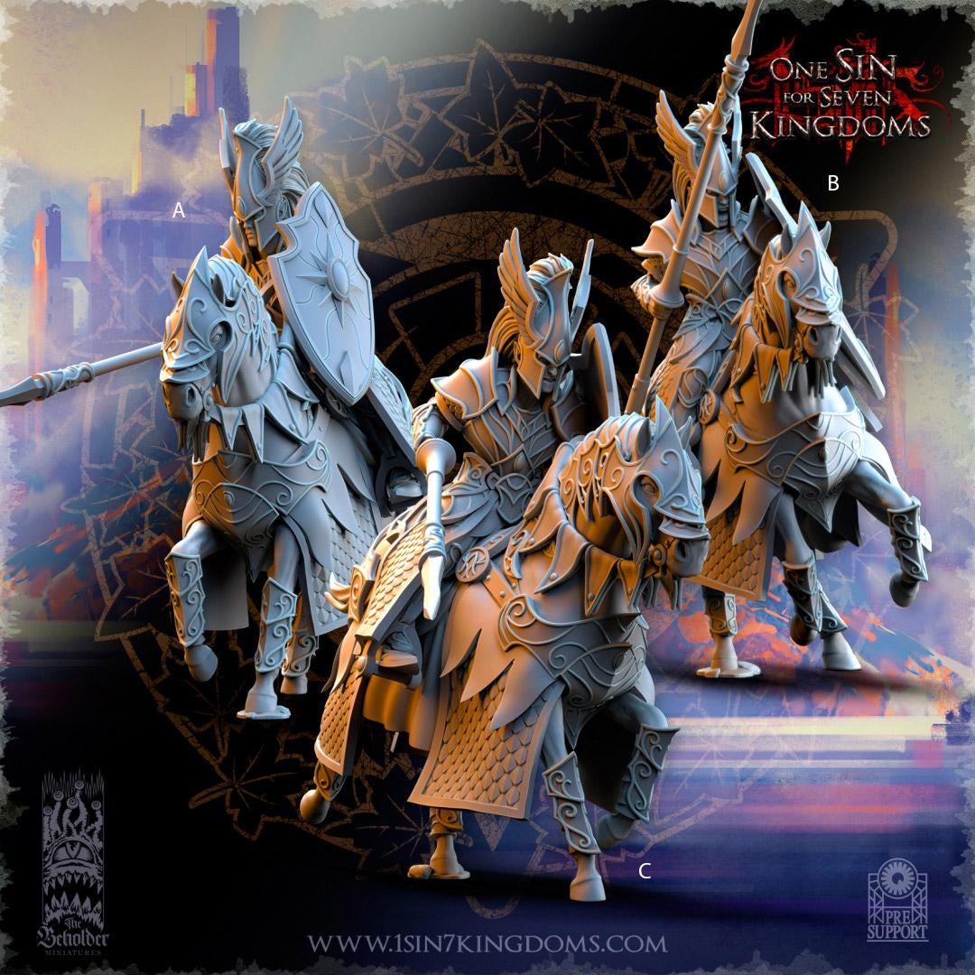 Knights of Ashur 2 - 3D Printed Miniature - Fantasy Miniature -Tabletop Miniature - Tabletop Miniature - D&D - DnD