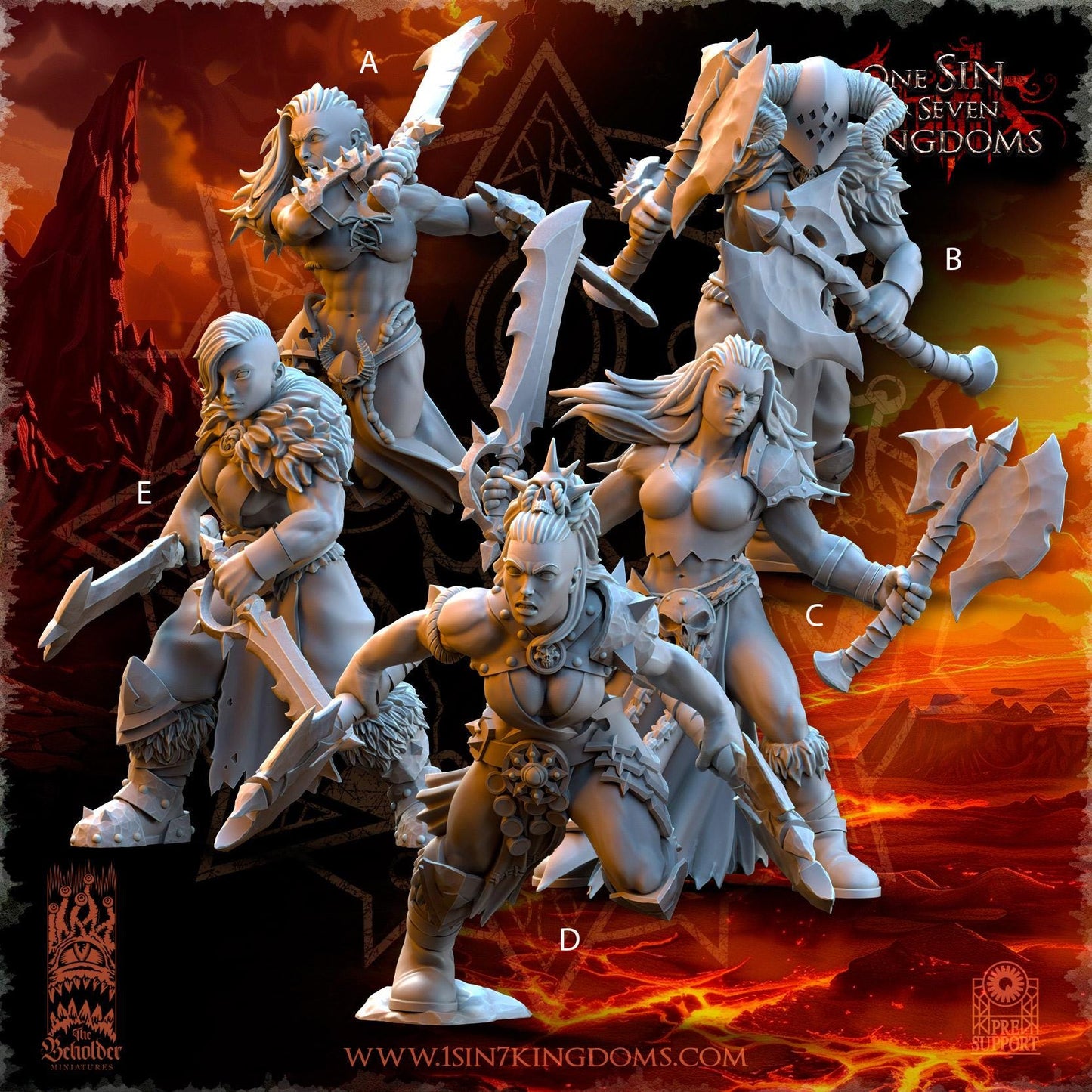 Realms of Mayhem Barbarian Razors - 3D Printed Miniature - Fantasy Miniature -Tabletop Miniature - Tabletop Miniature - D&D -