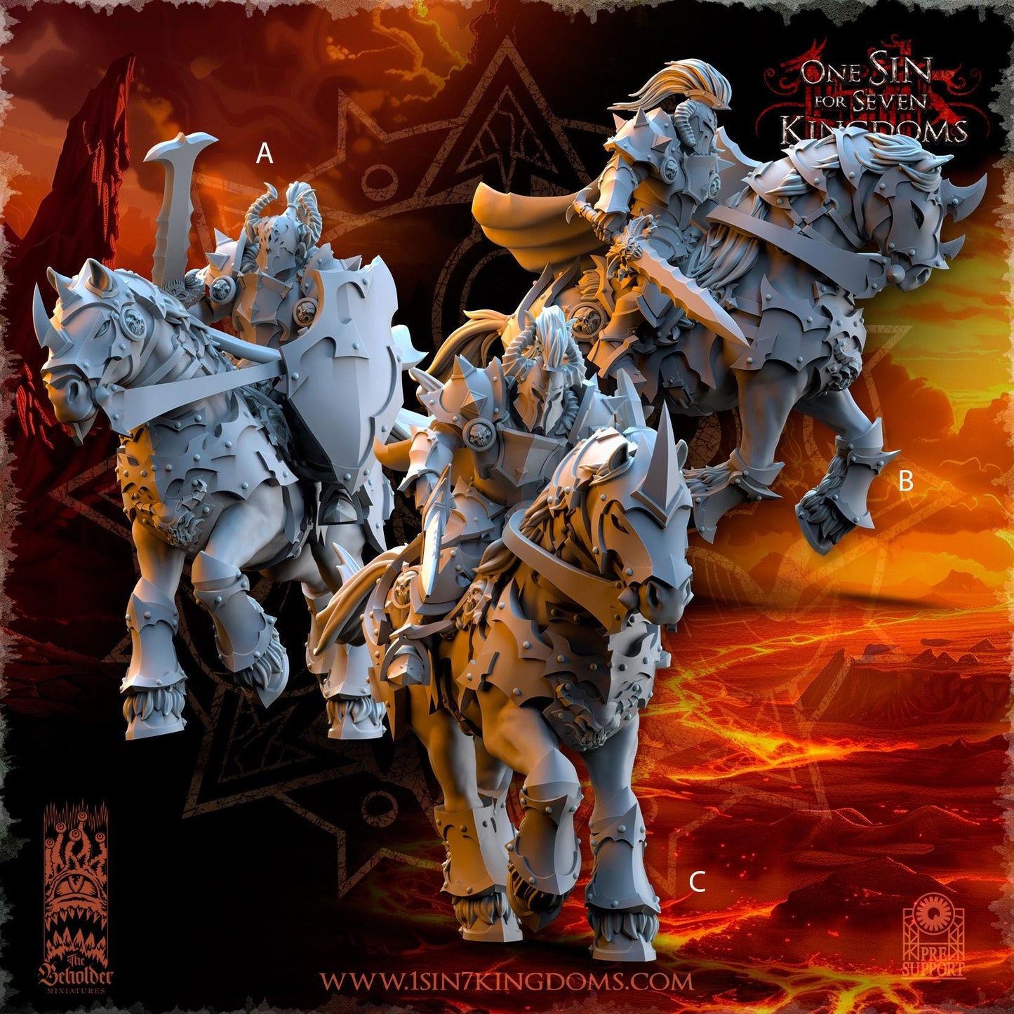 Realms of Mayhem Knights 2 - 3D Printed Miniature - Fantasy Miniature -Tabletop Miniature - Tabletop Miniature - D&D - DnD