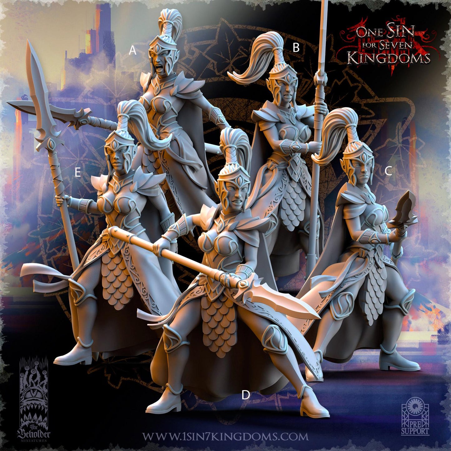 Silvermoor-Elves-Sisterhood-Praetorians - 3D Printed Miniature - Fantasy Miniature -Tabletop Miniature - Tabletop Miniature - D&D -