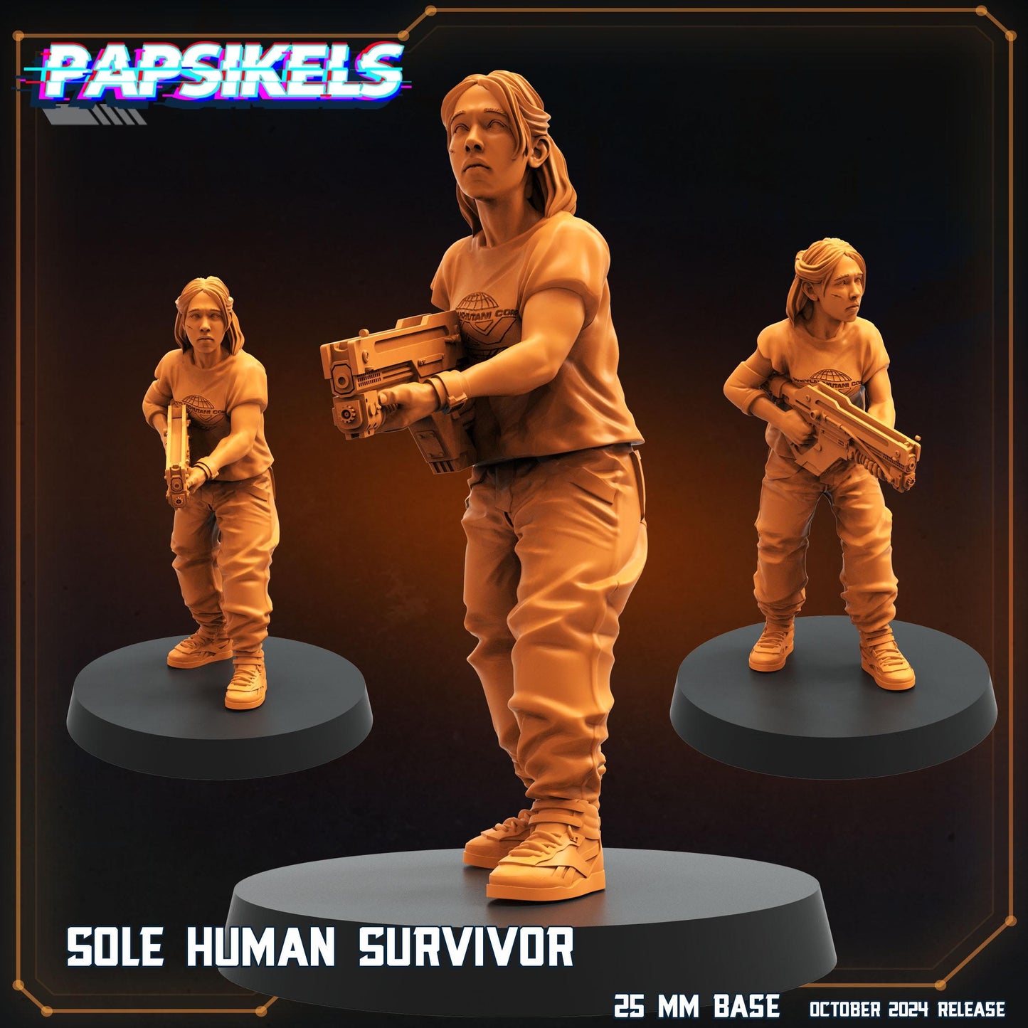 Sole Human Survivor - Resin Miniature - Tabletop miniature - Fantasy Miniature - 32mm - D&D Sci-fi Miniature - Papsikel