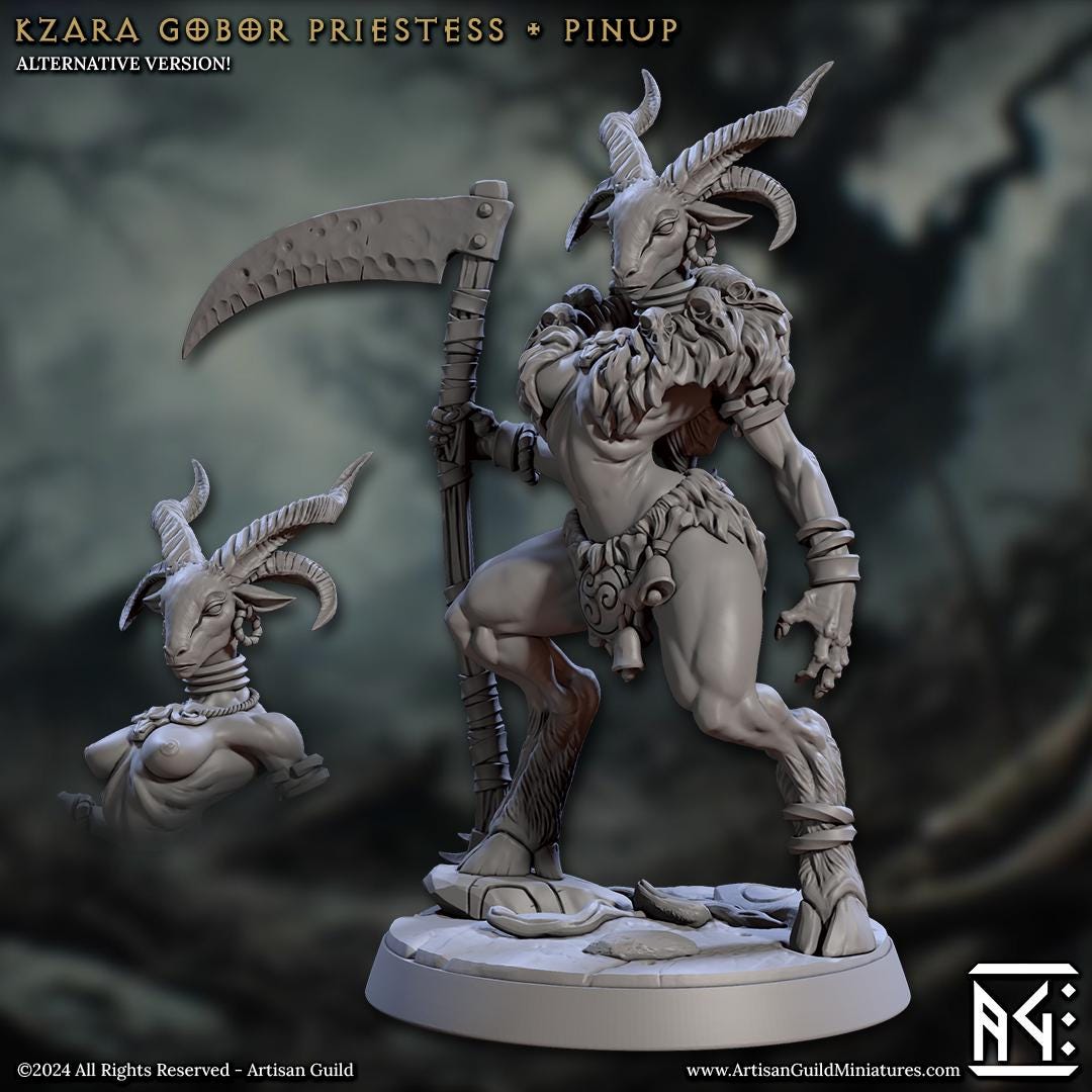 Pinup Kzara - 3D Printed Miniature - Fantasy Miniature -Tabletop Miniature - Tabletop Miniature - D&D - Artisan Guild