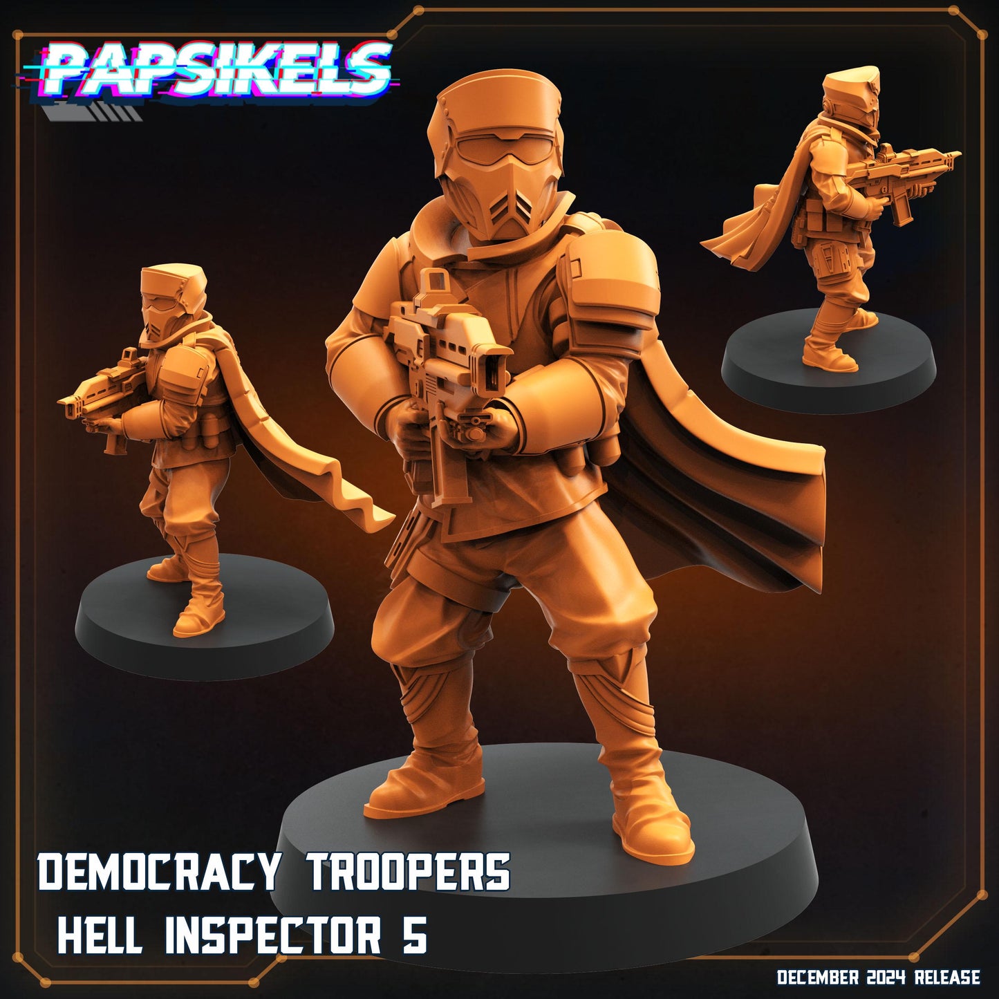 Democracy Trooper hell inspectors - Resin Miniature - Tabletop miniature - Fantasy Miniature - 32mm - D&D - Sci-fi Miniature- Papsikel