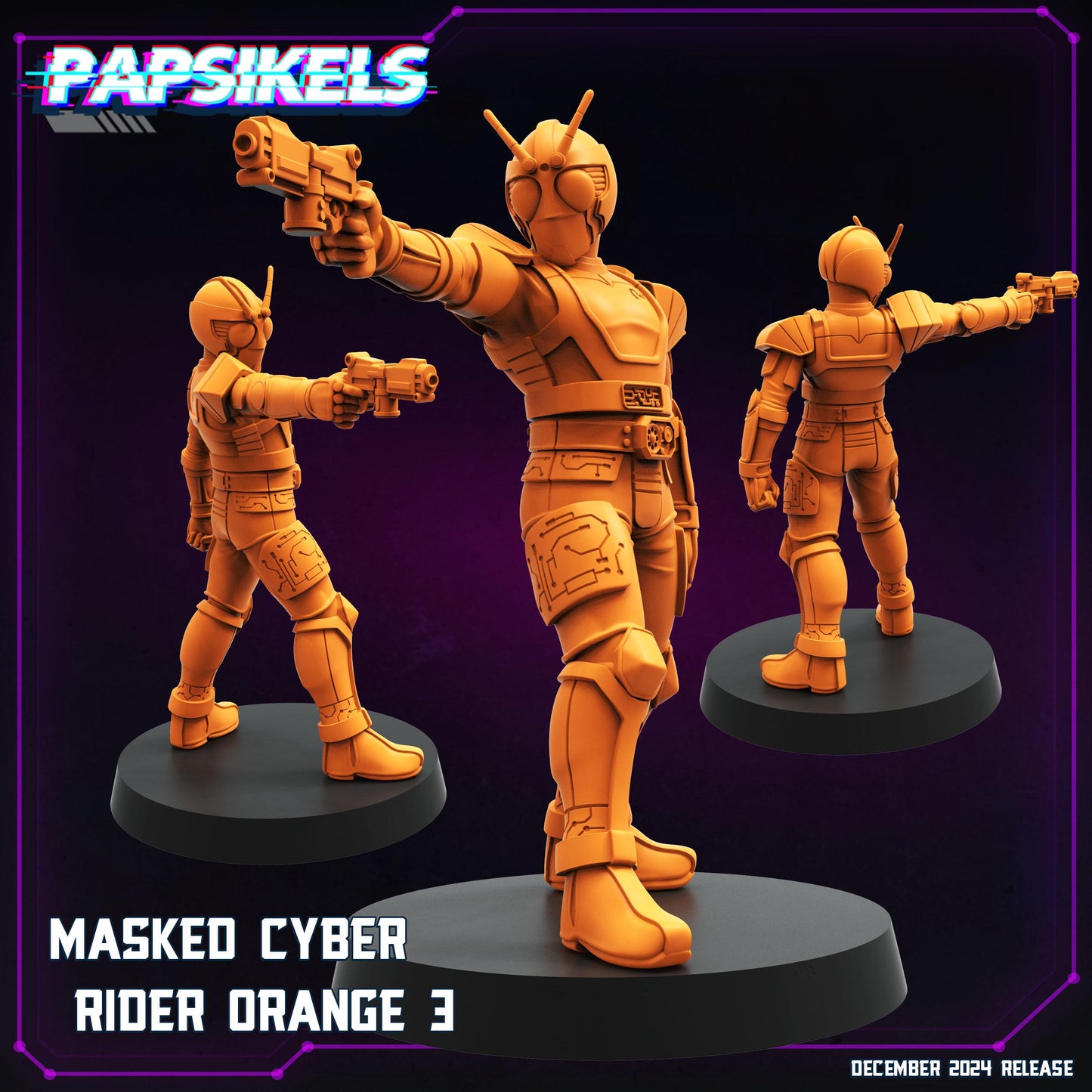 Masked Cyber riders - Resin Miniature - Tabletop miniature - Fantasy Miniature - 32mm - D&D - Sci-fi Miniature- Papsikel