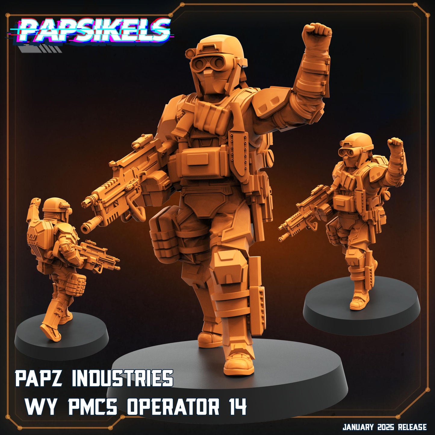 PMCS Operators - 3D Printed Miniature - Sci-fi Miniature - Tabletop Miniature - D&D - Papsikel