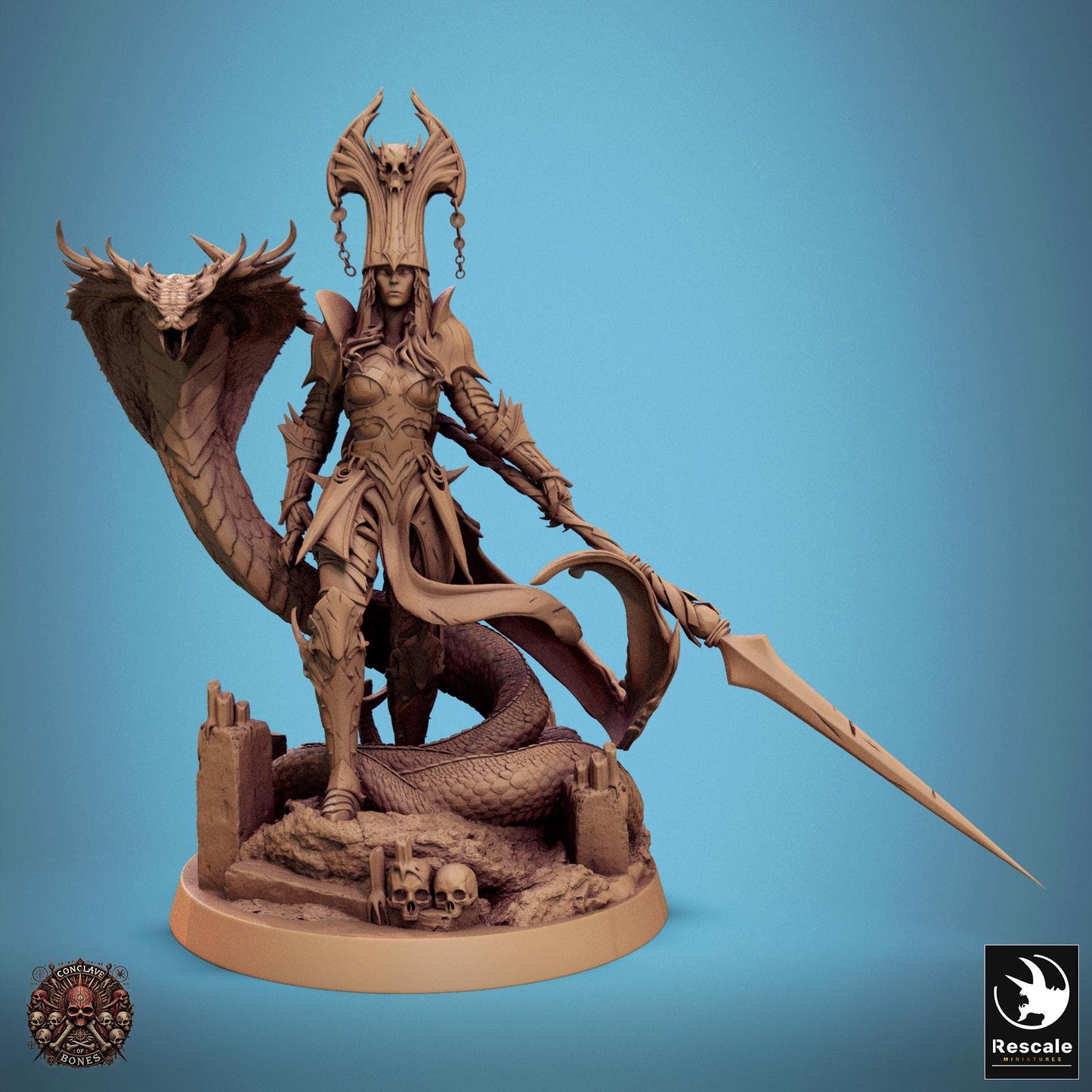 Queen Sanake - Resin Miniature - Tabletop miniature - Fantasy Miniature - 32mm - D&D - Sci-fi Miniature - Rescale