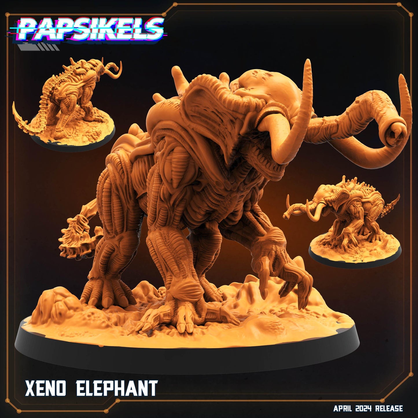 Xeno elephant - Resin Miniature - Tabletop miniature - Fantasy Miniature - 32mm - D&D - Sci-fi Miniature- Papsikel
