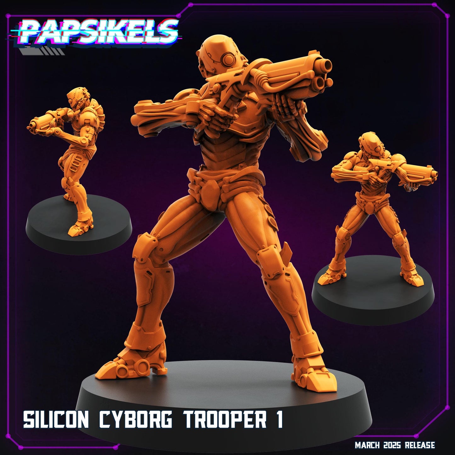 Silicon Cyborg Troopers - Resin Miniature - Tabletop miniature - Fantasy Miniature - 32mm - D&D - Sci-fi Miniature - Papsikel