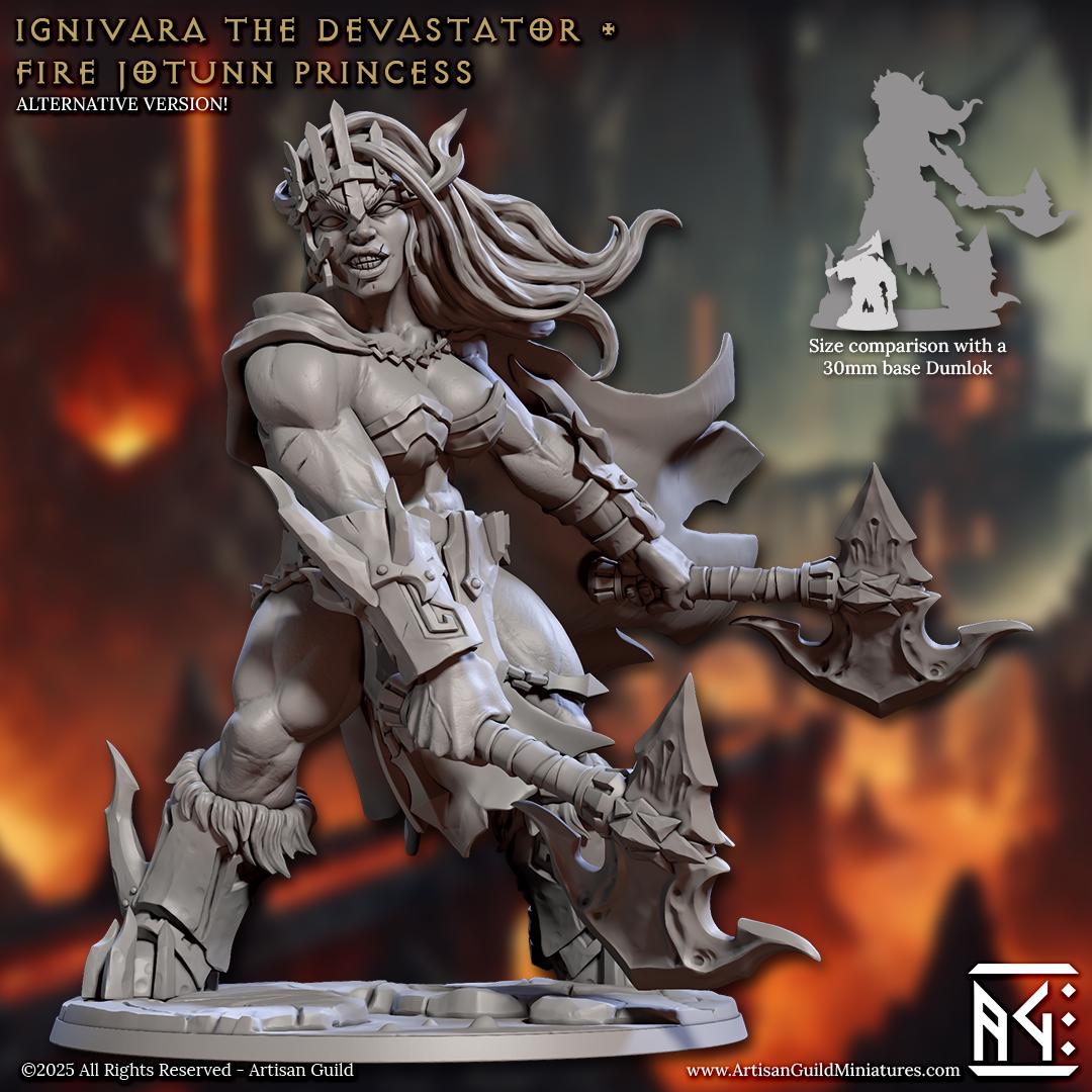 Ignivara - 3D Printed Miniature - Fantasy Miniature -Tabletop Miniature - Tabletop Miniature - D&D - Artisan Guild DnD