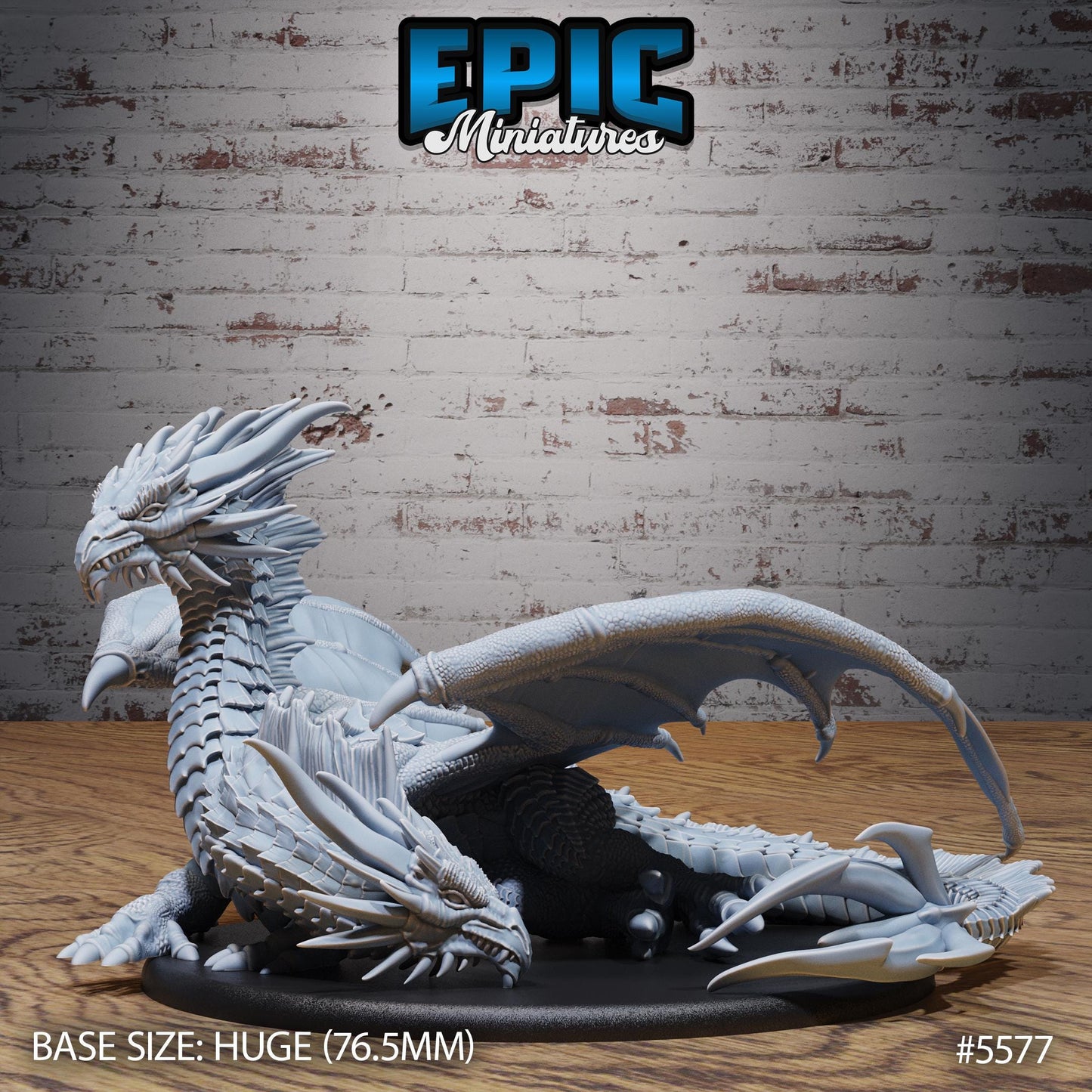 Two Head Dragon - Resin Miniature - Tabletop miniature - Fantasy Miniature - 32mm - D&D - Sci-fi Miniature - Rescale