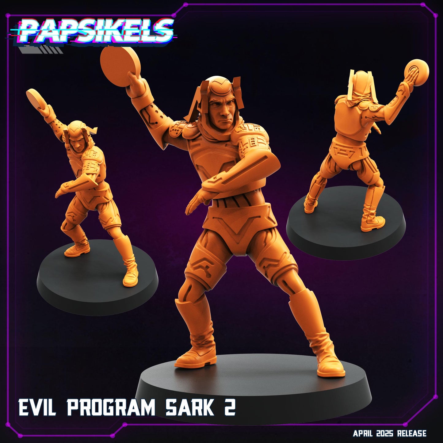 Evil program Sark - Resin Miniature - Tabletop miniature - Fantasy Miniature - 32mm - D&D - Sci-fi Miniature - Papsikel