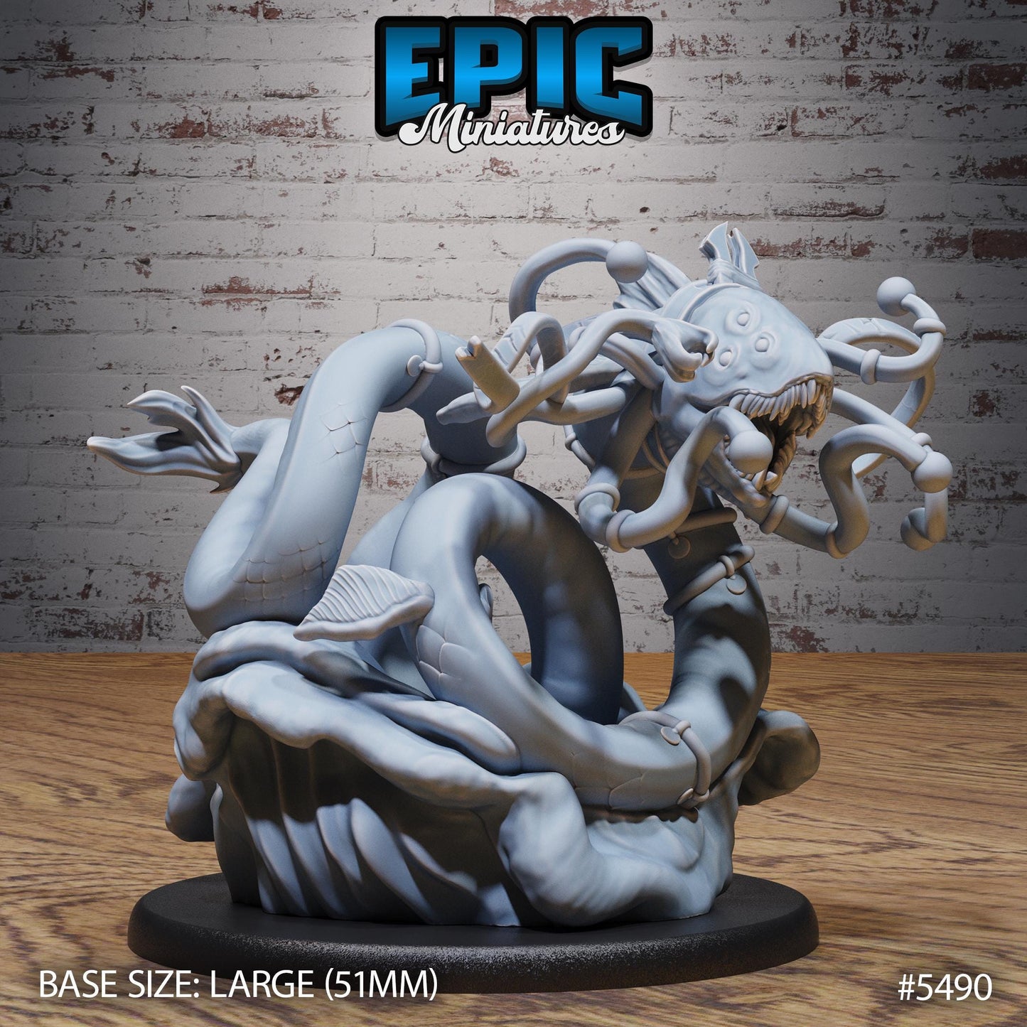 Deep Sea Eel - Resin Miniature - Tabletop miniature - Fantasy Miniature - 32mm - D&D - Sci-fi Miniature - Rescale