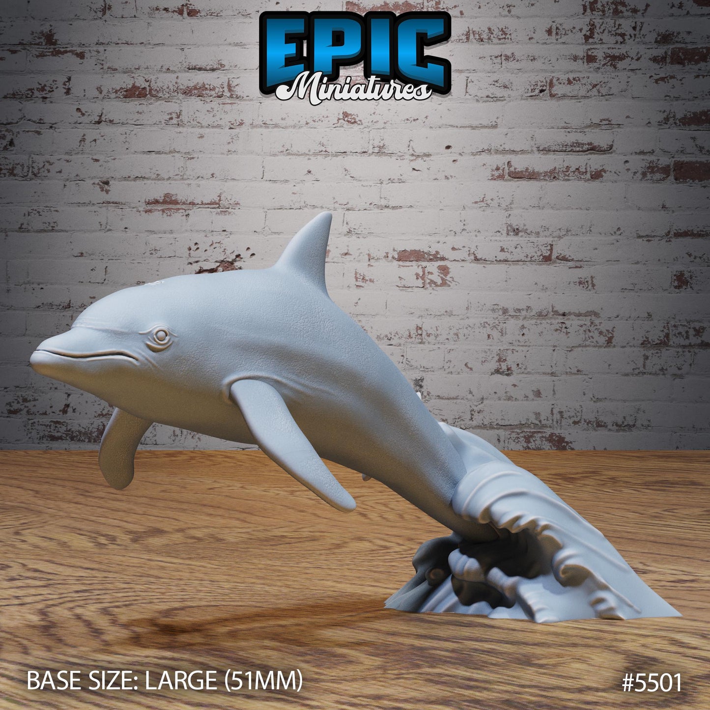 Dolphin - Resin Miniature - Tabletop miniature - Fantasy Miniature - 32mm - D&D - Sci-fi Miniature - Rescale