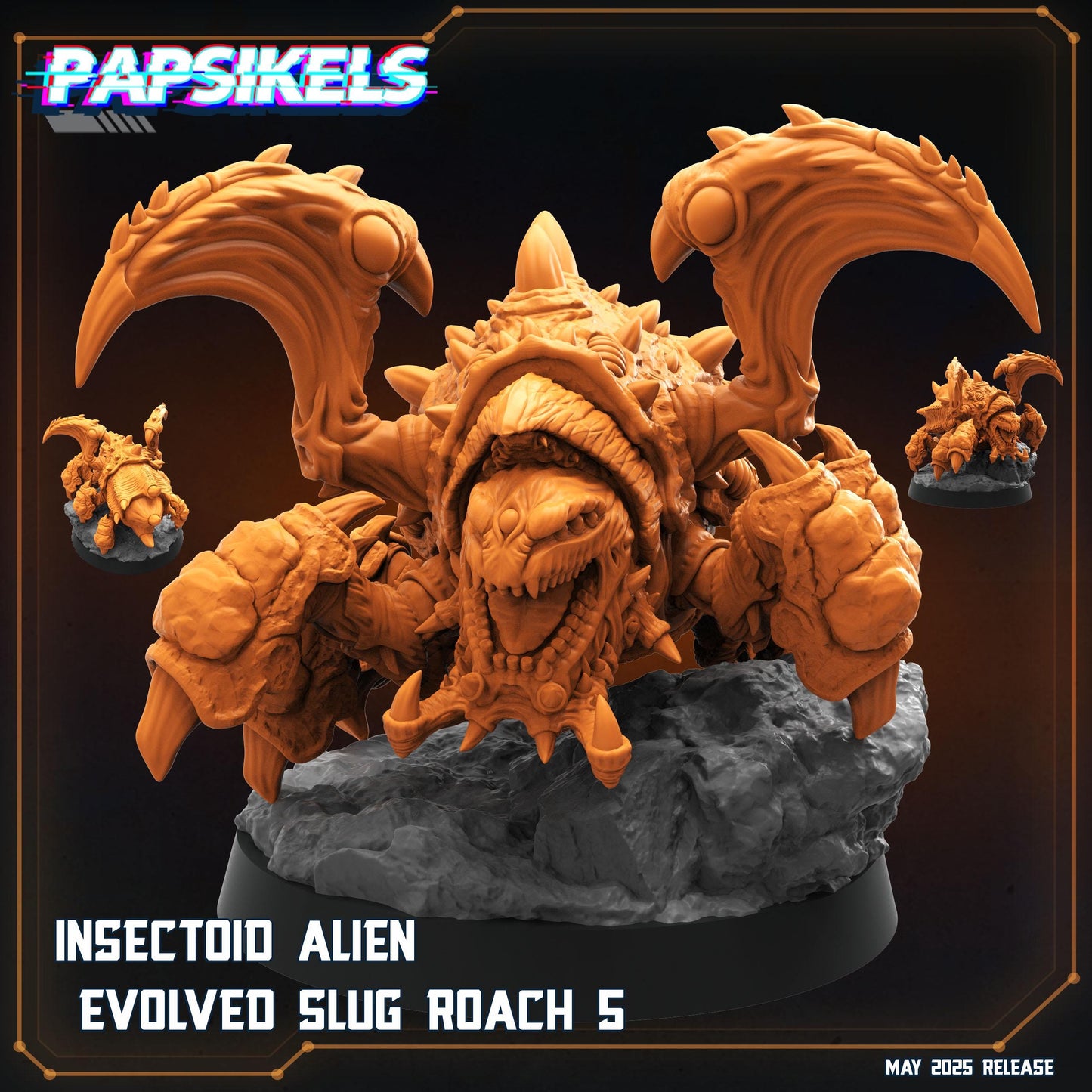 Insectoid alien evolved slug - Resin Miniature - Tabletop miniature - Fantasy Miniature - 32mm - D&D - Sci-fi Miniature- Papsikel