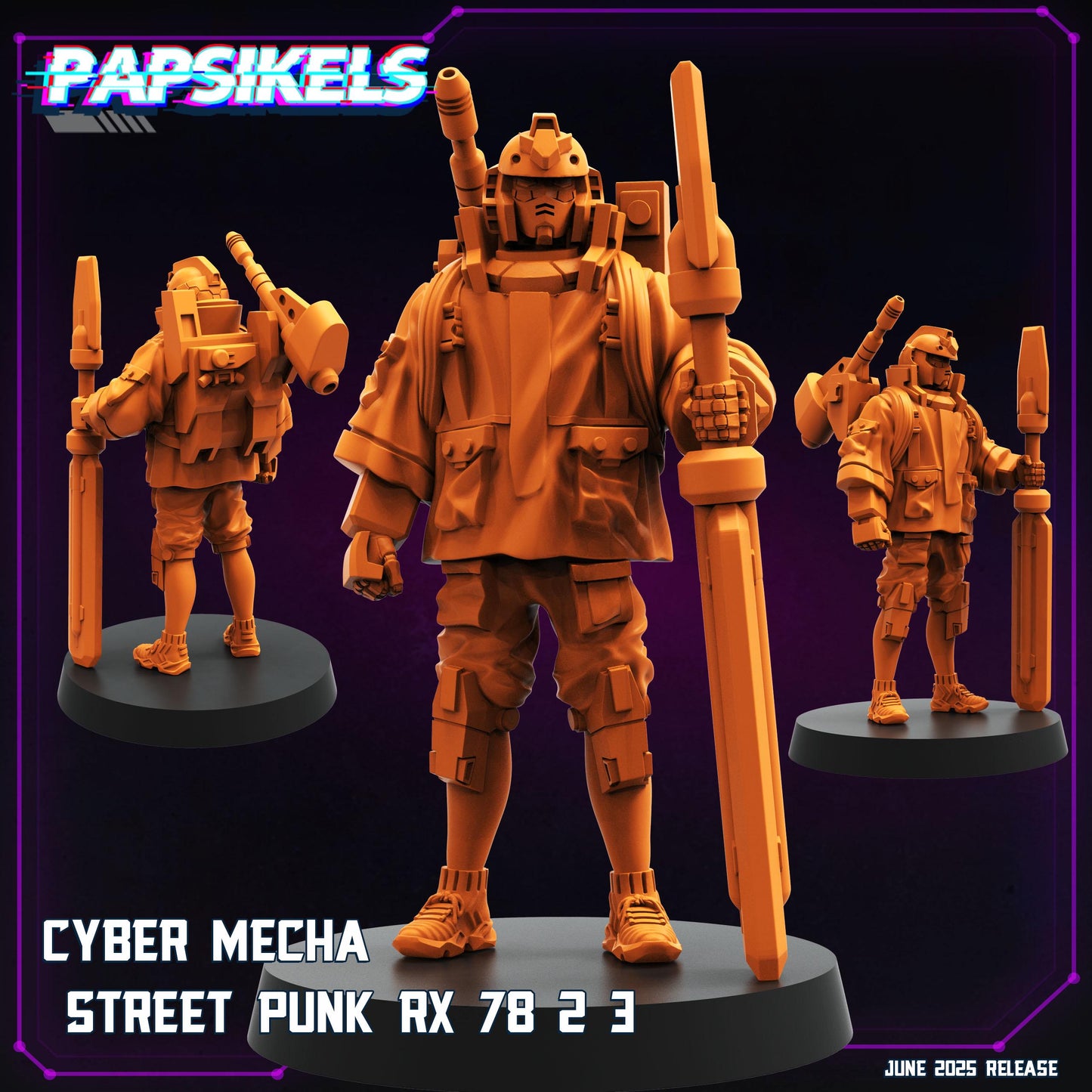 Mecha street punk - Resin Miniature - Tabletop miniature - Fantasy Miniature - 32mm - D&D - Sci-fi Miniature- Papsikel