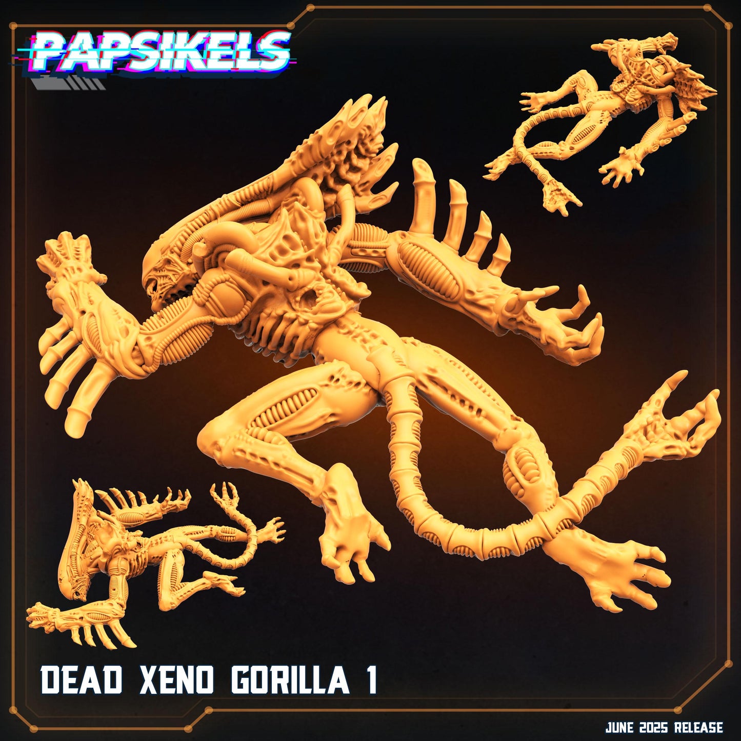 Dead Xeno Gorillas 1 - Resin Miniature - Tabletop miniature - Fantasy Miniature - 32mm - D&D - Sci-fi Miniature- Papsikel