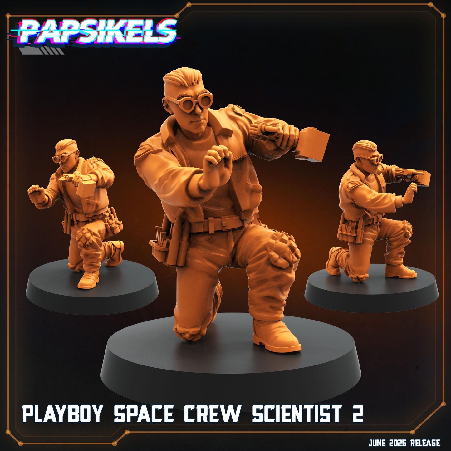 Playboy space crew - Resin Miniature - Tabletop miniature - Fantasy Miniature - 32mm - D&D - Sci-fi Miniature- Papsikel