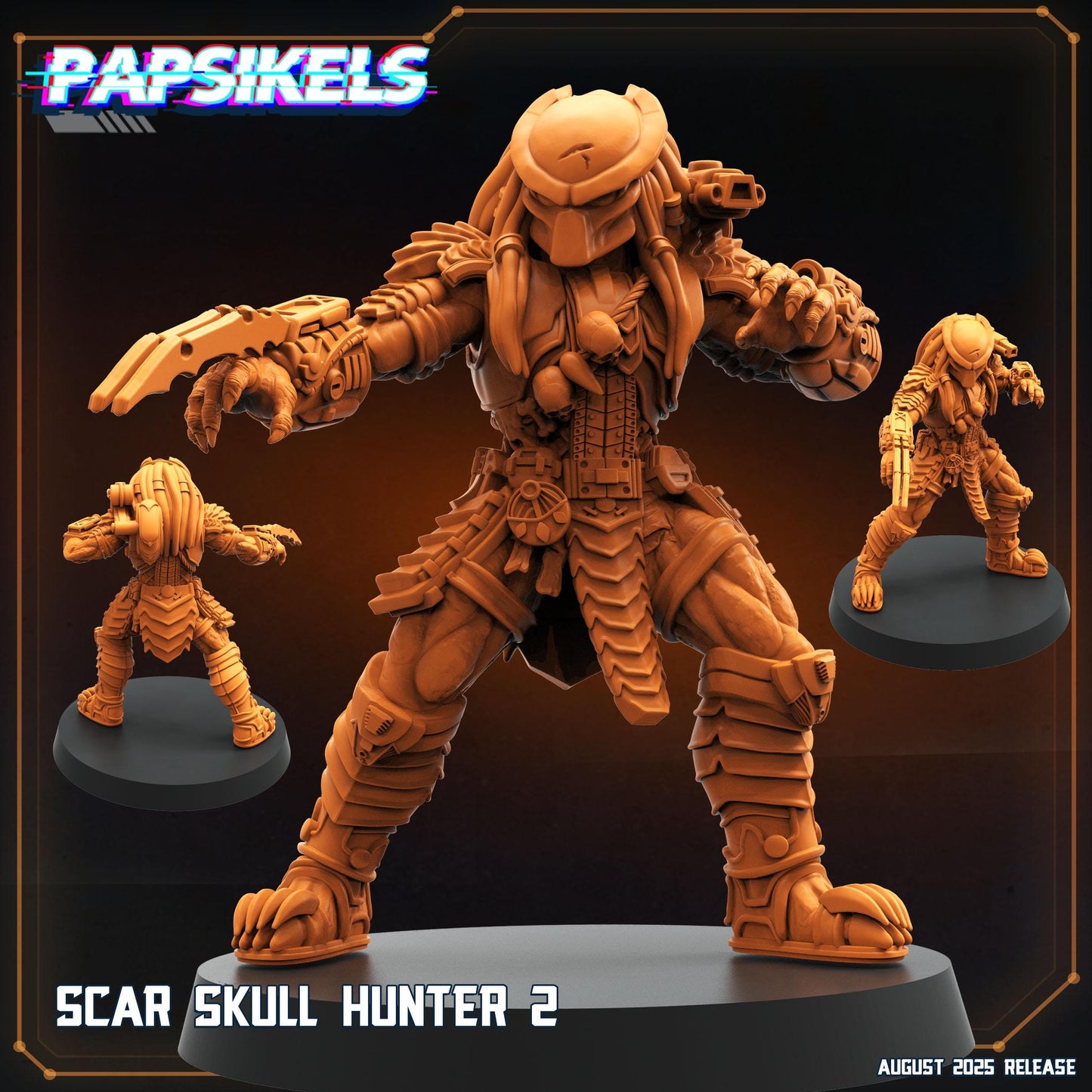 Scar Skull Hunter - Resin Miniature - Tabletop miniature - Fantasy Miniature - 32mm - D&D - Sci-fi Miniature - Papsikel
