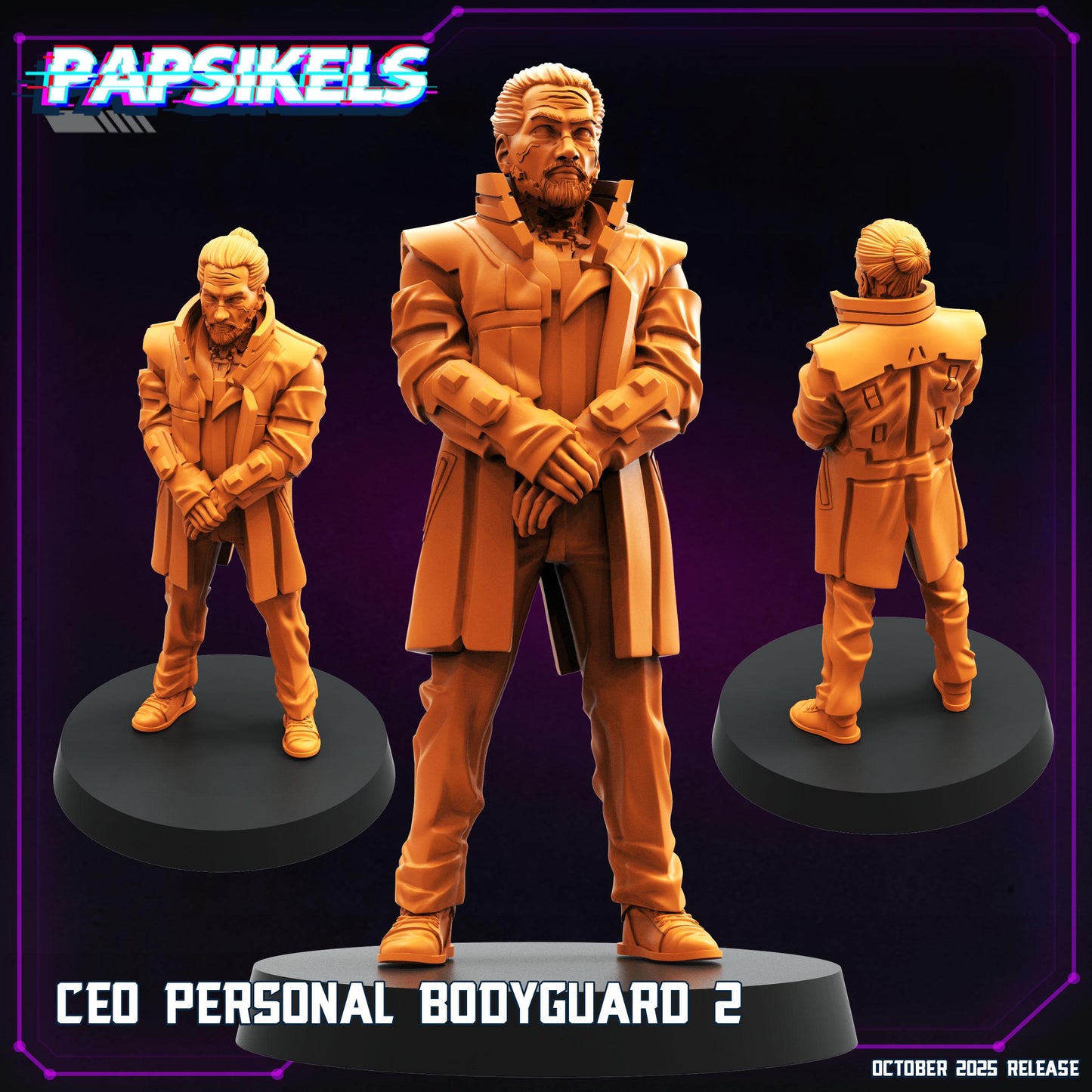 Ceo Personal Bodyguard - 3D Printed Miniature - Sci-fi Miniature - Tabletop Miniature - D&D - Papsikel