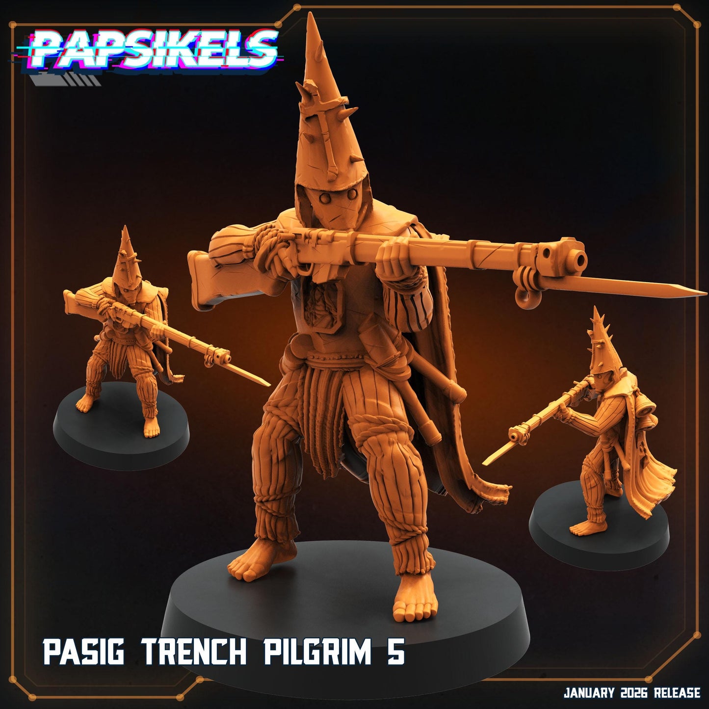 Trench Pilgrims - 32mm Sci-fi Miniature - Papsikel