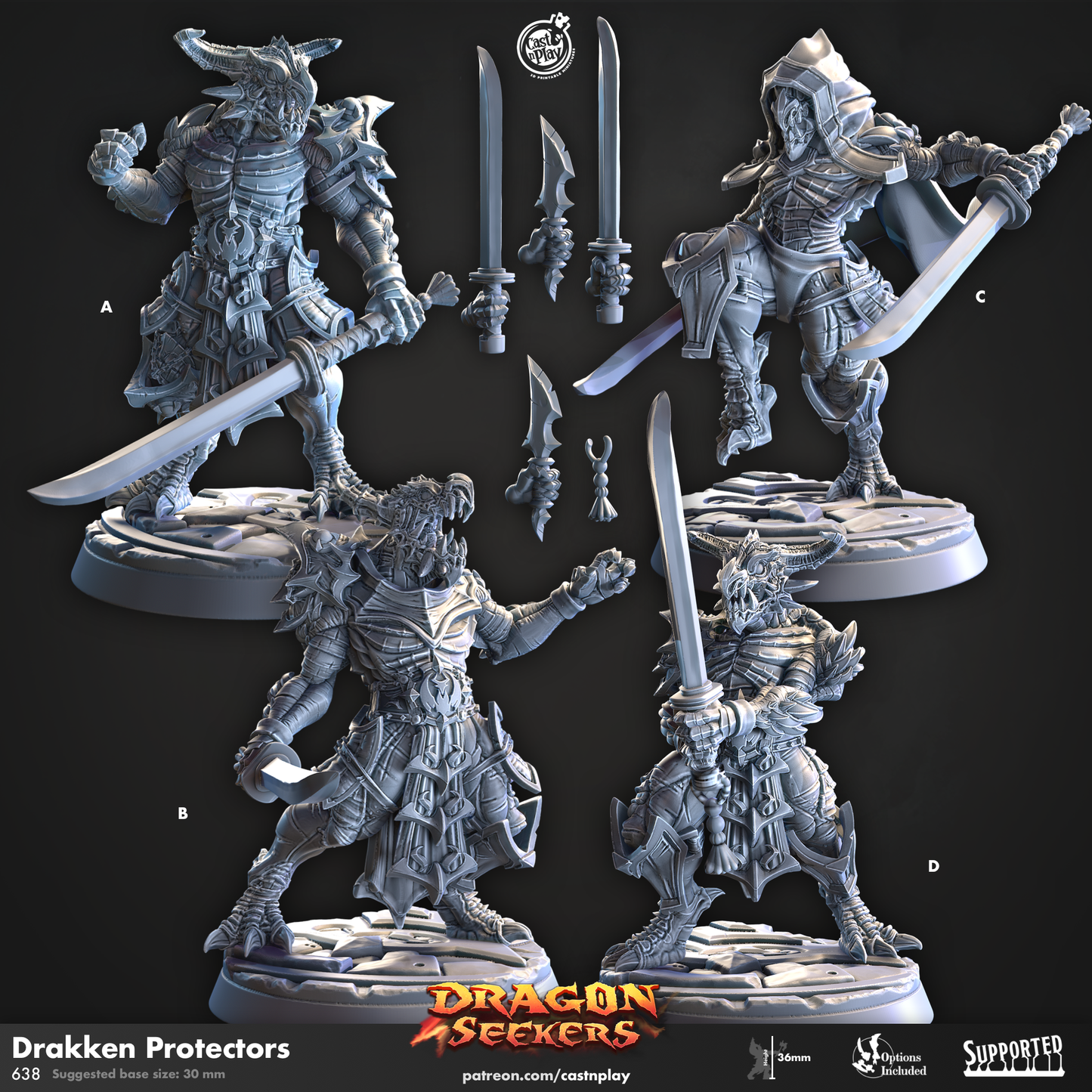 Cast 4 Release   -  Resin Miniature - Tabletop  miniature - Fantasy Miniature - 32mm - D&D -  Aug 23 (Copy)