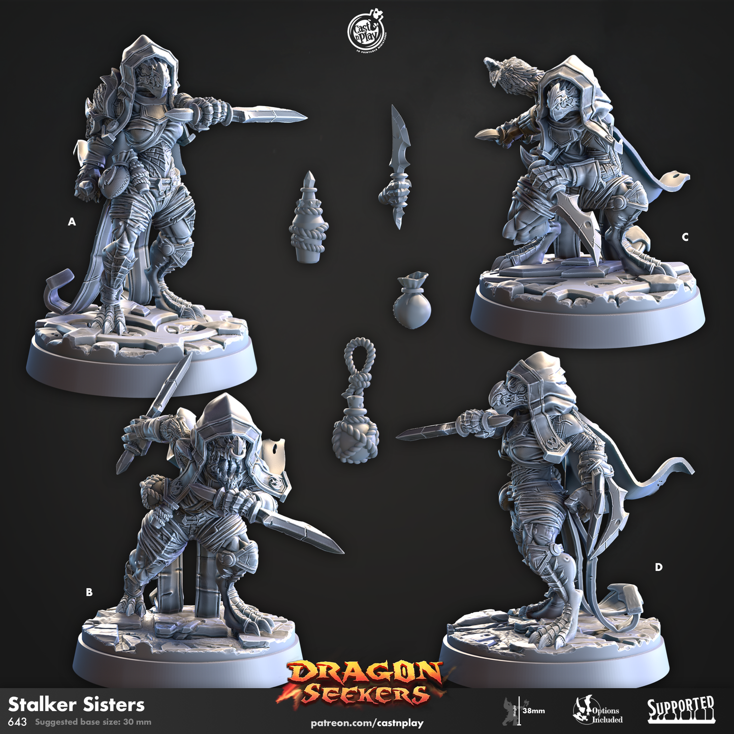 Cast 4 Release   -  Resin Miniature - Tabletop  miniature - Fantasy Miniature - 32mm - D&D -  Aug 23 (Copy)