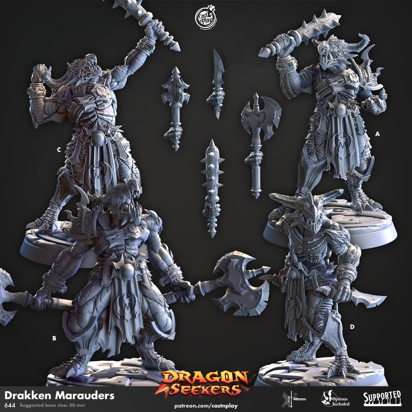 Cast 4 Release   -  Resin Miniature - Tabletop  miniature - Fantasy Miniature - 32mm - D&D -  Aug 23 (Copy)