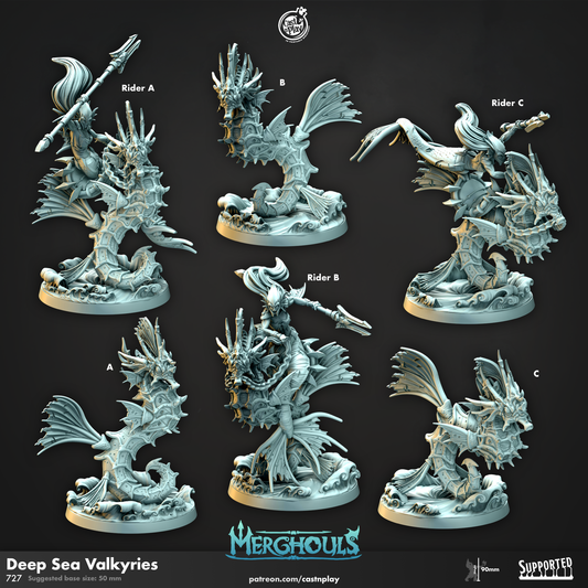 Deep Sea Valkyries - 3D Printed Miniature - Fantasy Miniature -Tabletop  Miniature - Tabletop Miniature - D&D (Copy) (Copy)