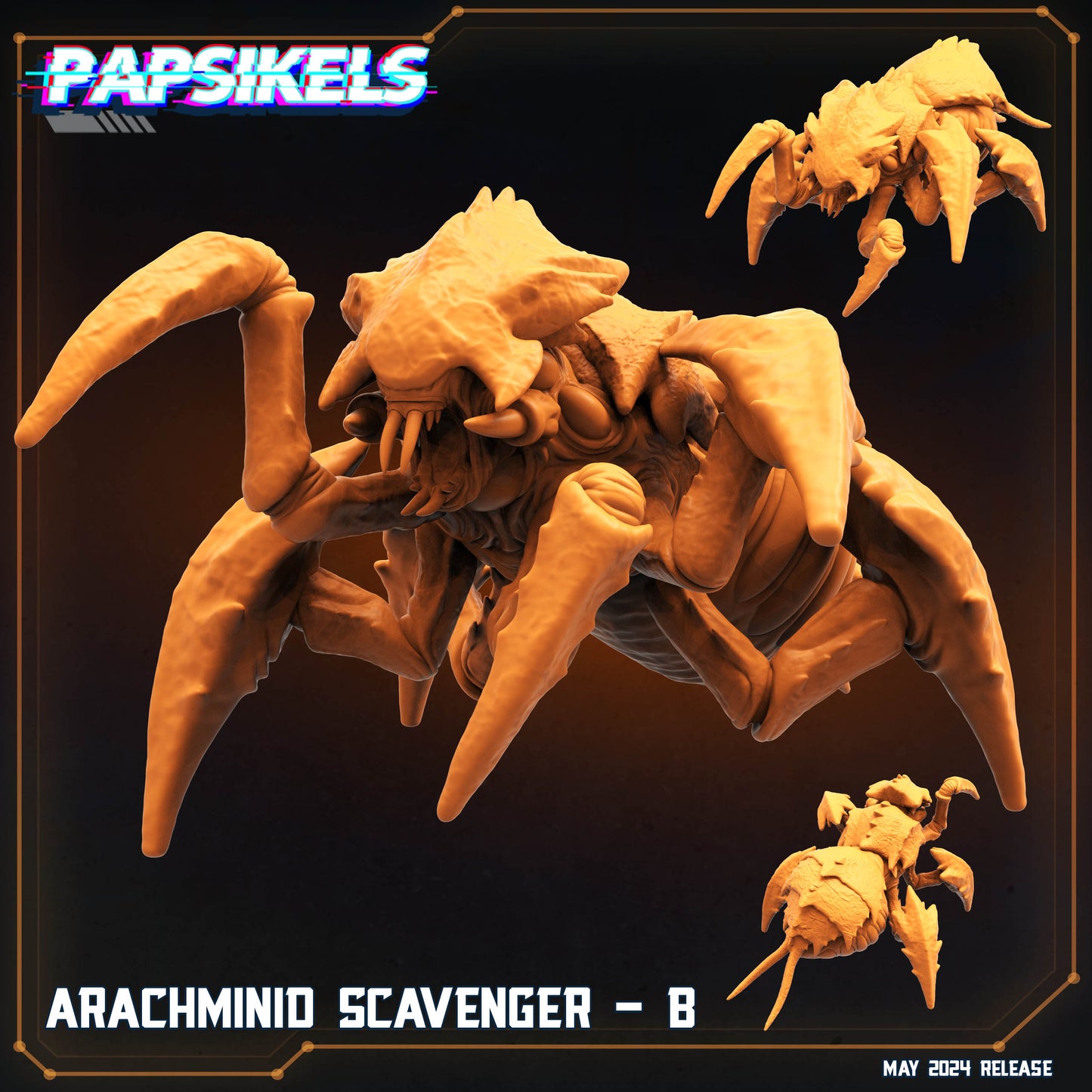 Arachminid scavenger -  Resin Miniature - Tabletop  miniature - Fantasy Miniature - 32mm - D&D -  Sci-fi Miniature- Papsikel