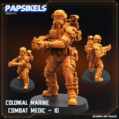 Colonial Marine Medic Team-  Resin Miniature - Tabletop  miniature - Fantasy Miniature - 32mm - D&D -  Sci-fi Miniature- Papsikel