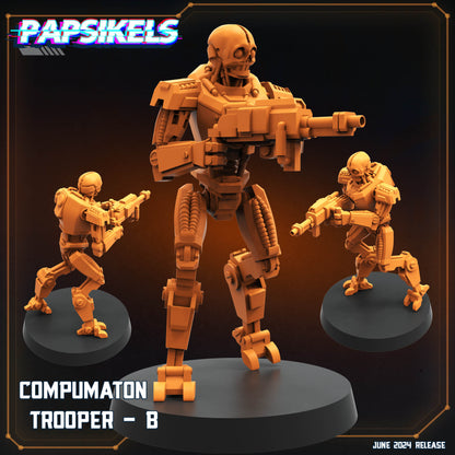 Compumation Trooper -  Resin Miniature - Tabletop  miniature - Fantasy Miniature - 32mm - D&D -  Sci-fi Miniature- Papsikel