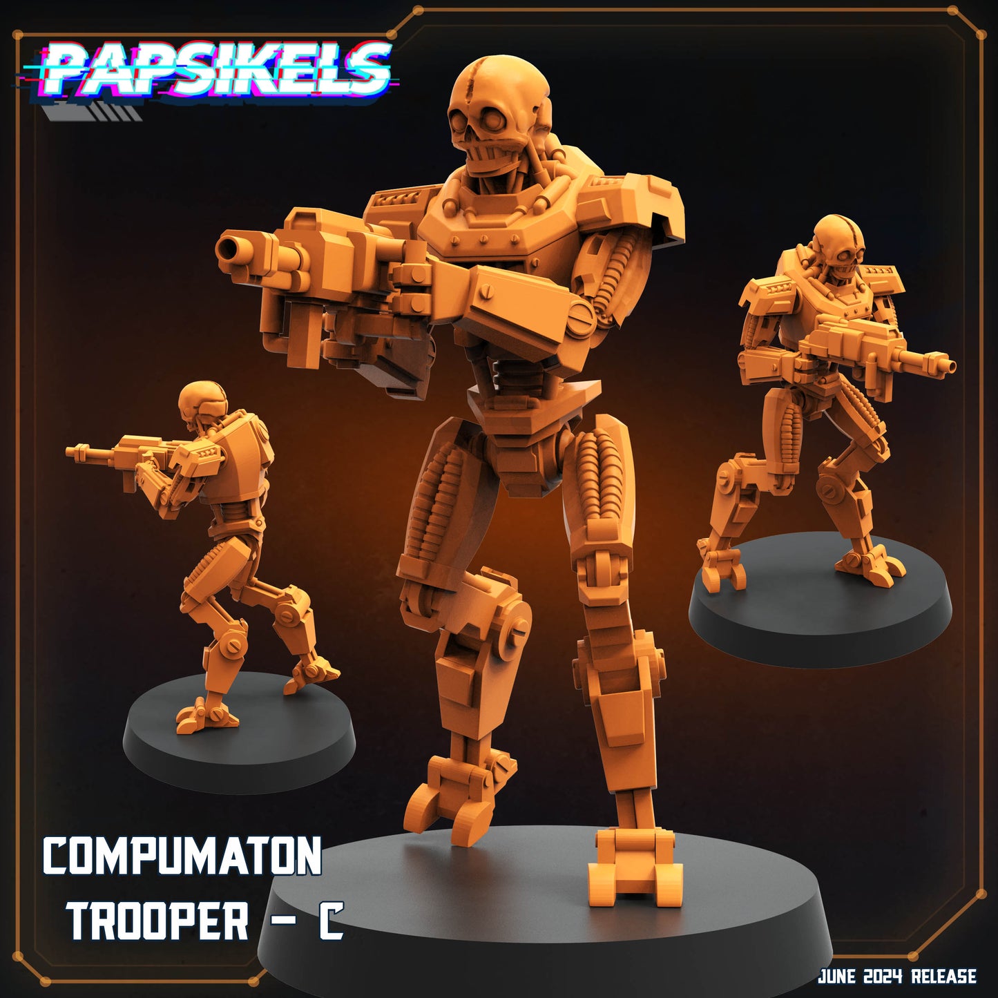 Compumation Trooper -  Resin Miniature - Tabletop  miniature - Fantasy Miniature - 32mm - D&D -  Sci-fi Miniature- Papsikel