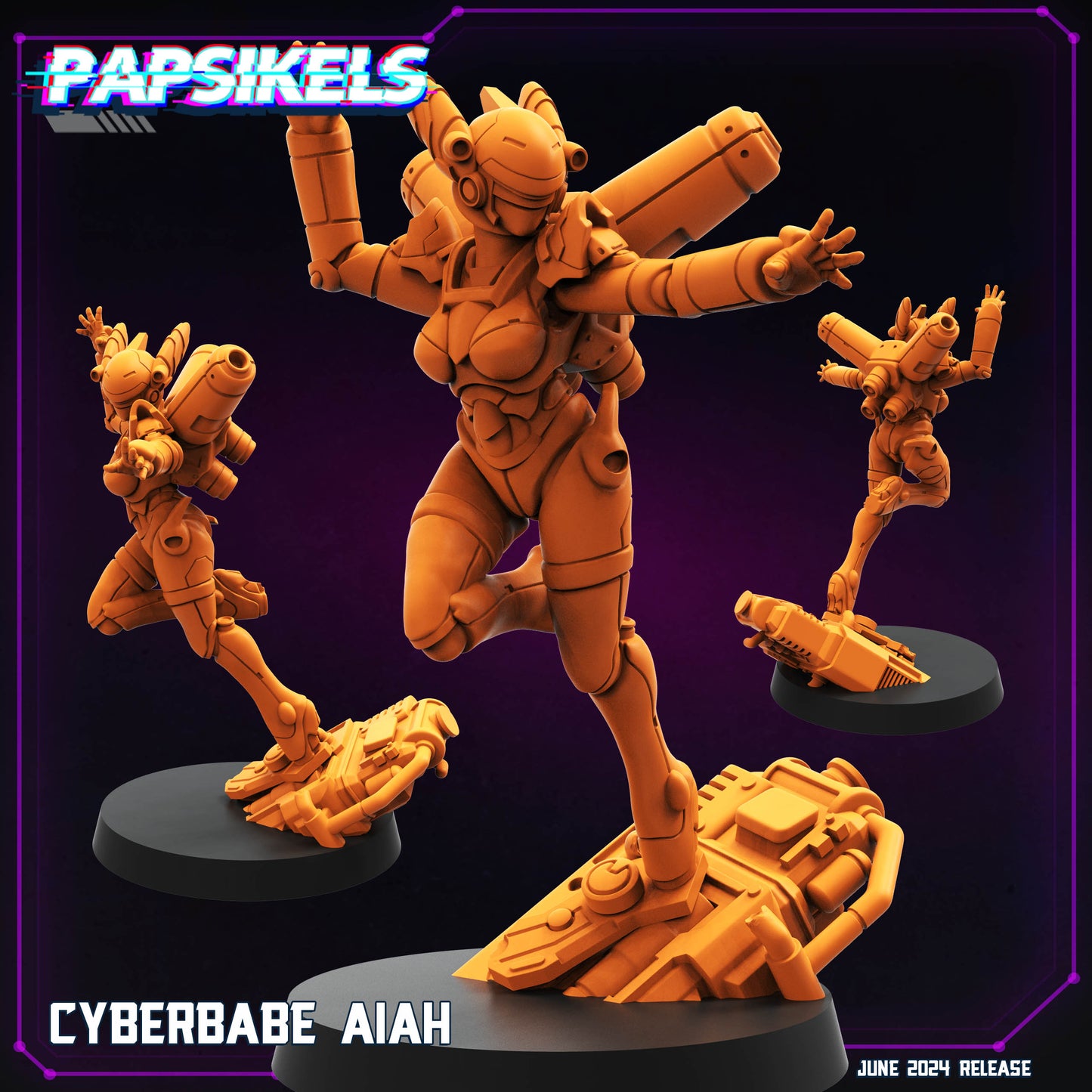 Cyberbabes 2 -  Resin Miniature - Tabletop  miniature - Fantasy Miniature - 32mm - D&D -  Sci-fi Miniature- Papsikel