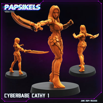 Cyberbabes 2 -  Resin Miniature - Tabletop  miniature - Fantasy Miniature - 32mm - D&D -  Sci-fi Miniature- Papsikel