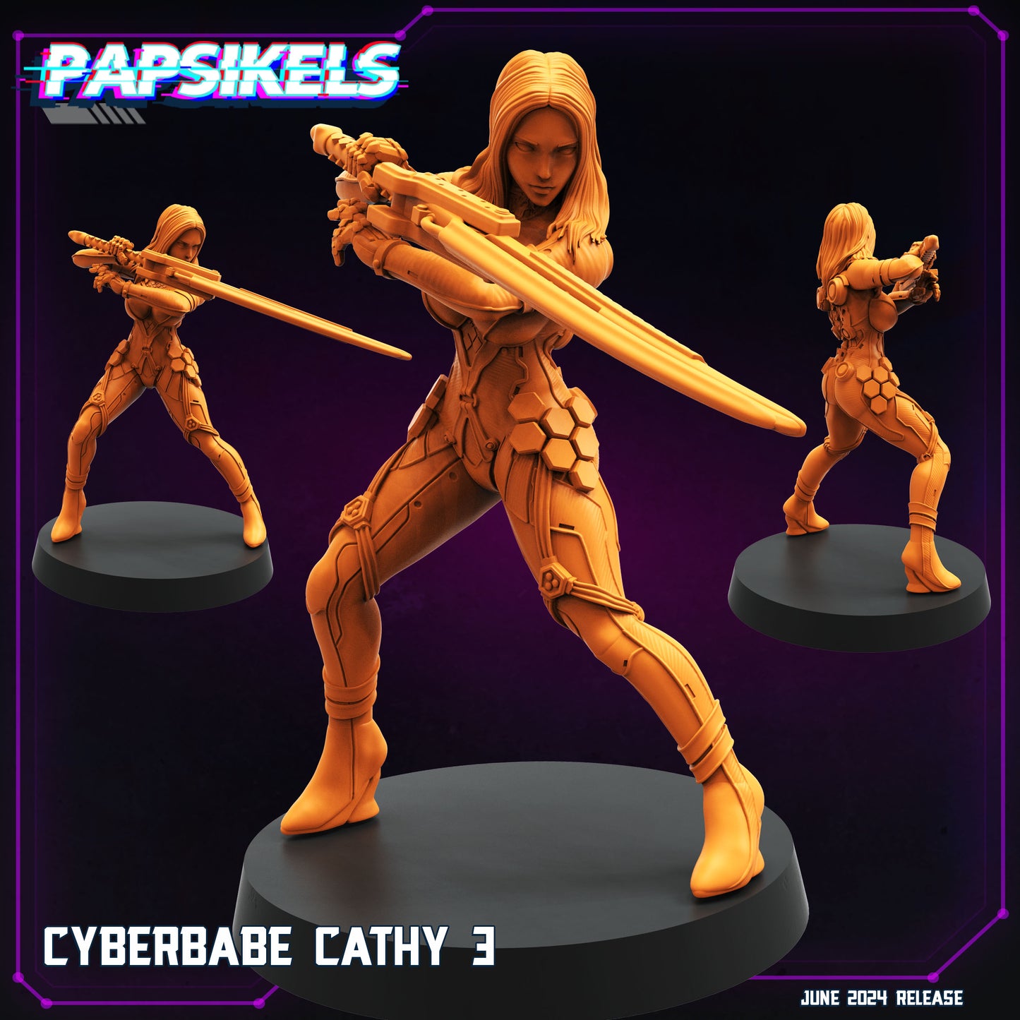 Cyberbabes 2 -  Resin Miniature - Tabletop  miniature - Fantasy Miniature - 32mm - D&D -  Sci-fi Miniature- Papsikel