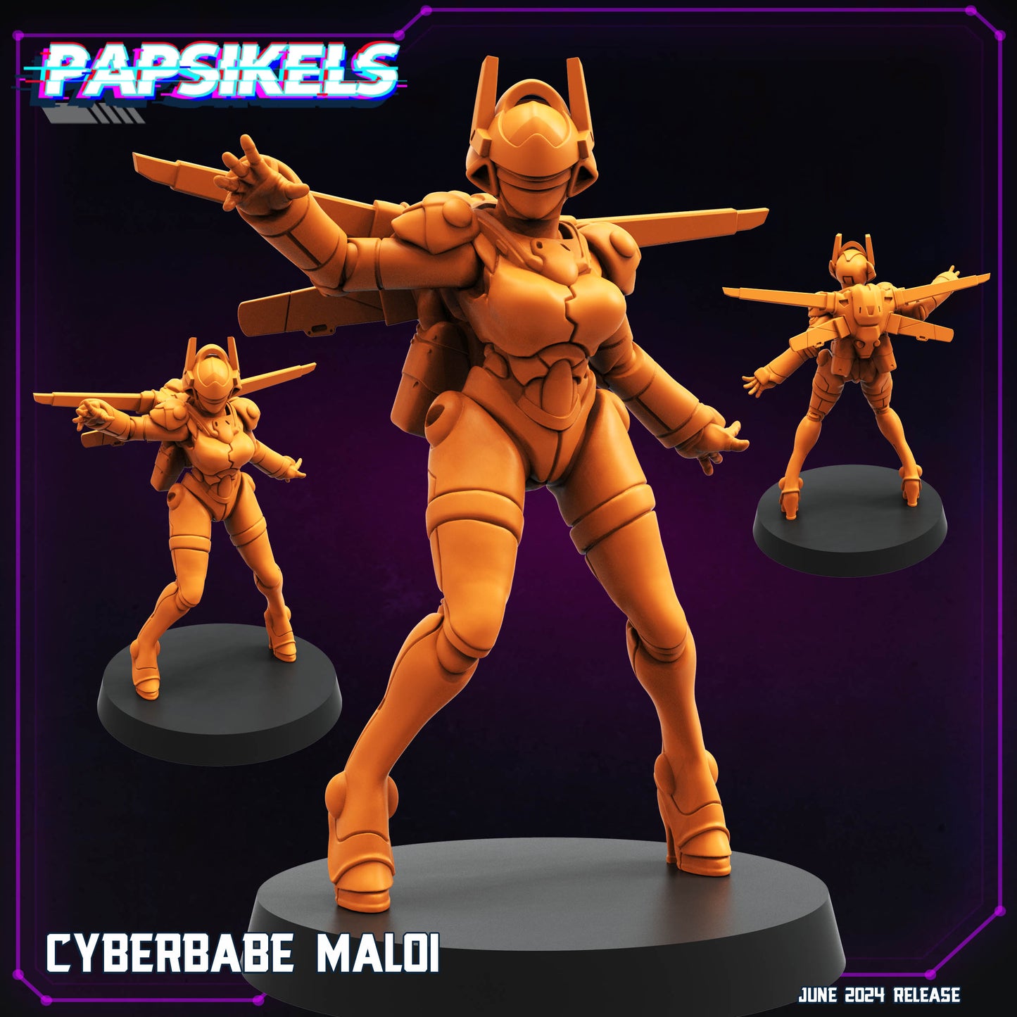 Cyberbabes 2 -  Resin Miniature - Tabletop  miniature - Fantasy Miniature - 32mm - D&D -  Sci-fi Miniature- Papsikel