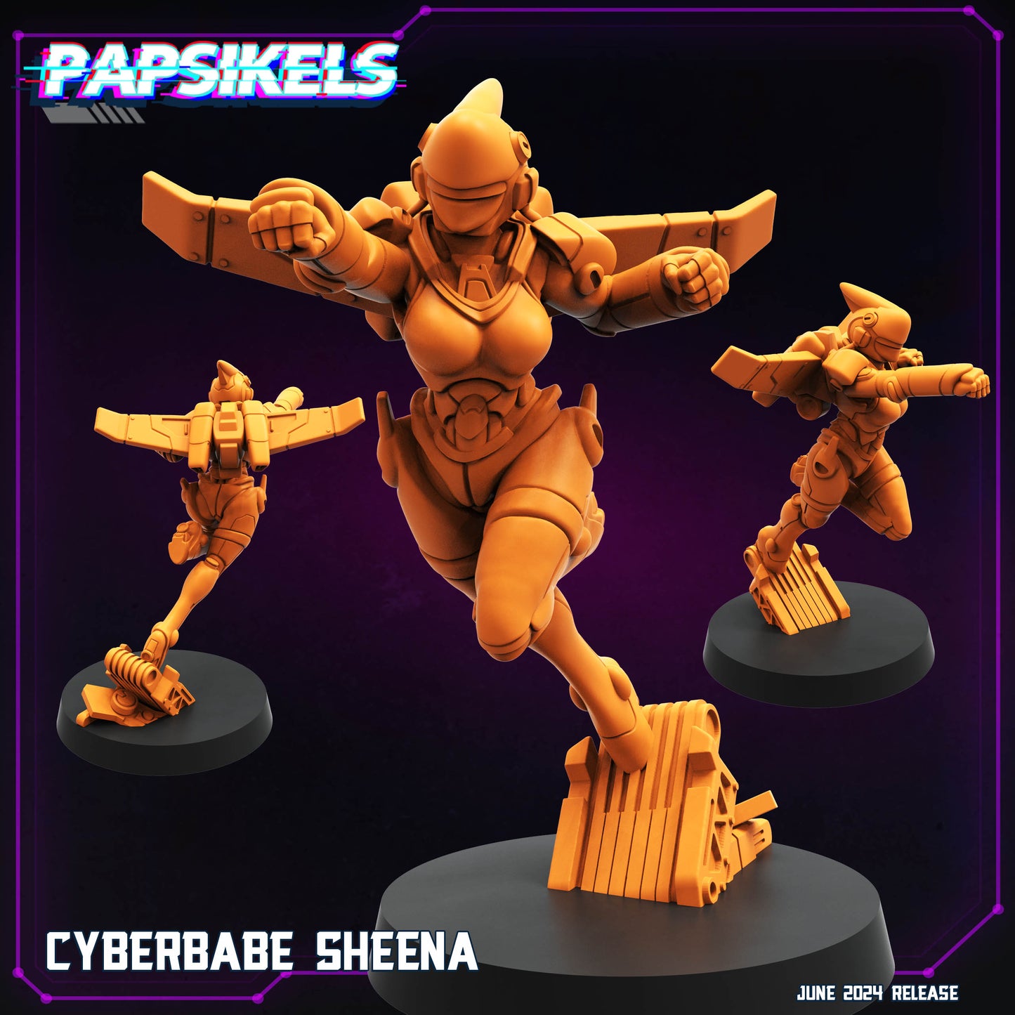 Cyberbabes 2 -  Resin Miniature - Tabletop  miniature - Fantasy Miniature - 32mm - D&D -  Sci-fi Miniature- Papsikel