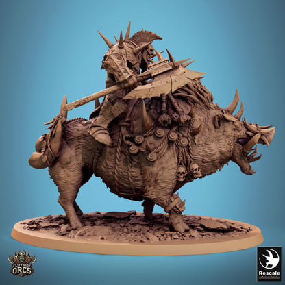 Boars Mounted -  Resin Miniature - Tabletop  miniature - Fantasy Miniature - 32mm - D&D -  Sci-fi Miniature - Papsikel