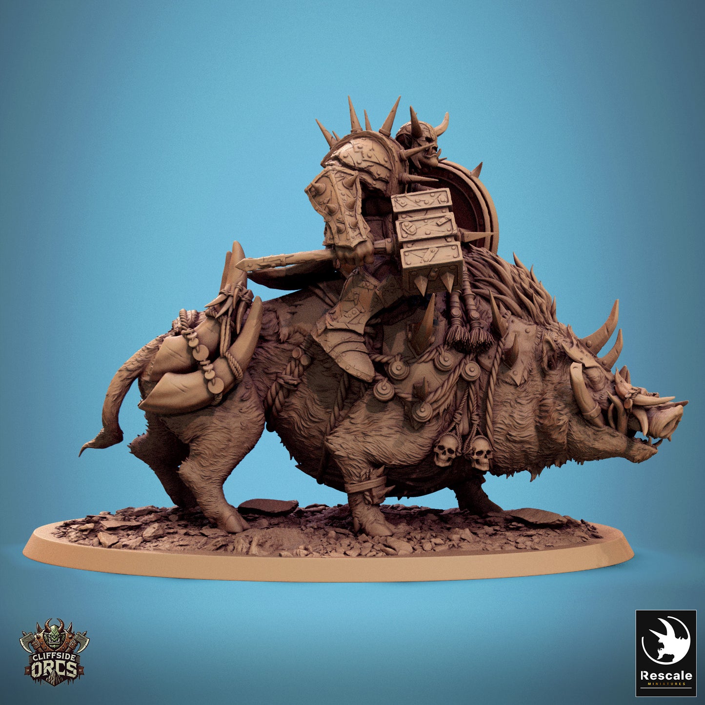 Boars Mounted -  Resin Miniature - Tabletop  miniature - Fantasy Miniature - 32mm - D&D -  Sci-fi Miniature - Papsikel